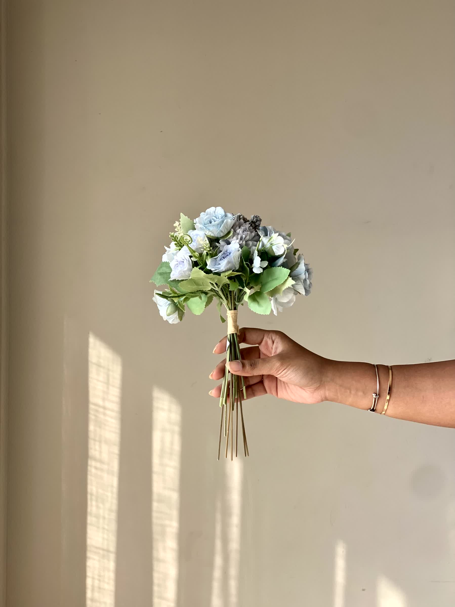 Artificial Chrysanths Bunch - Blue