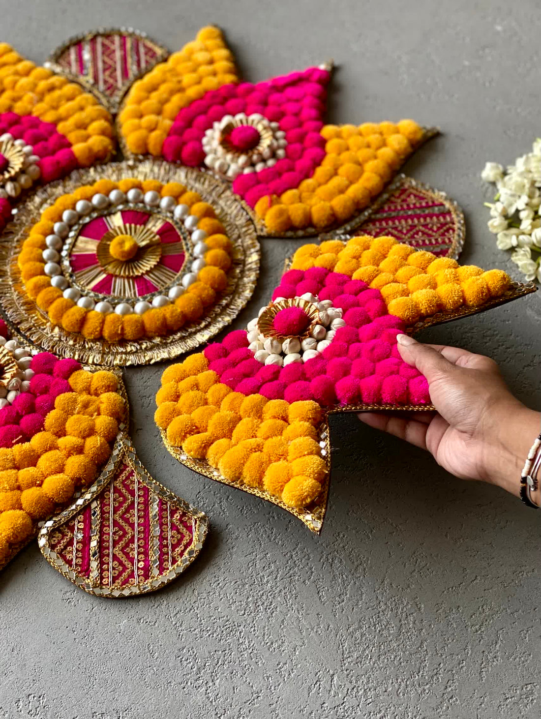 Festive Blush Petal Rangoli