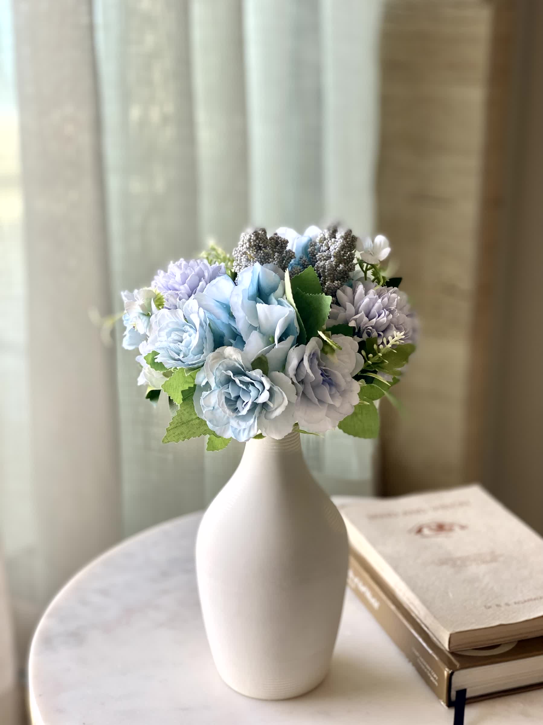 Artificial Chrysanths Bunch - Blue