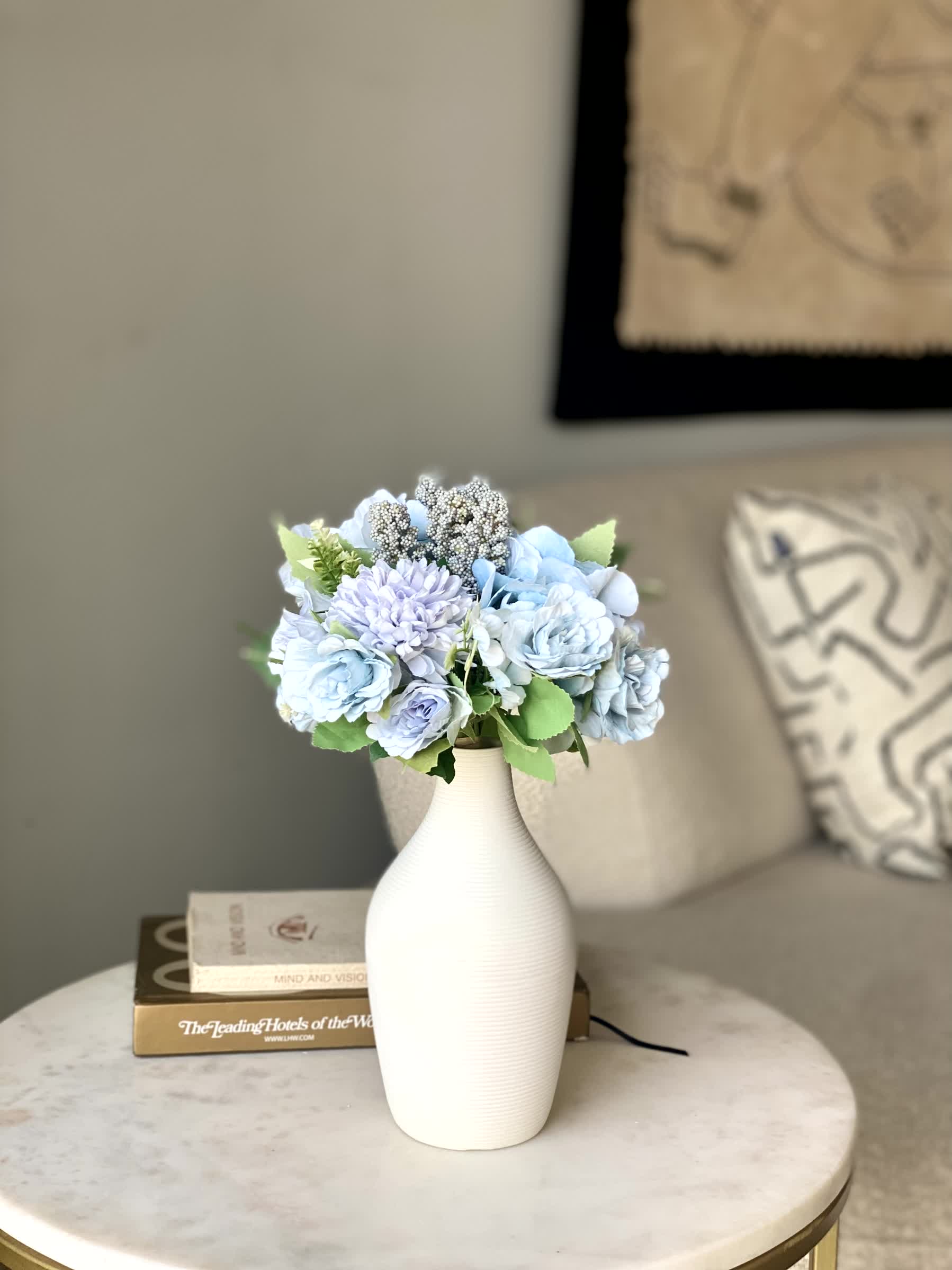 Artificial Chrysanths Bunch - Blue