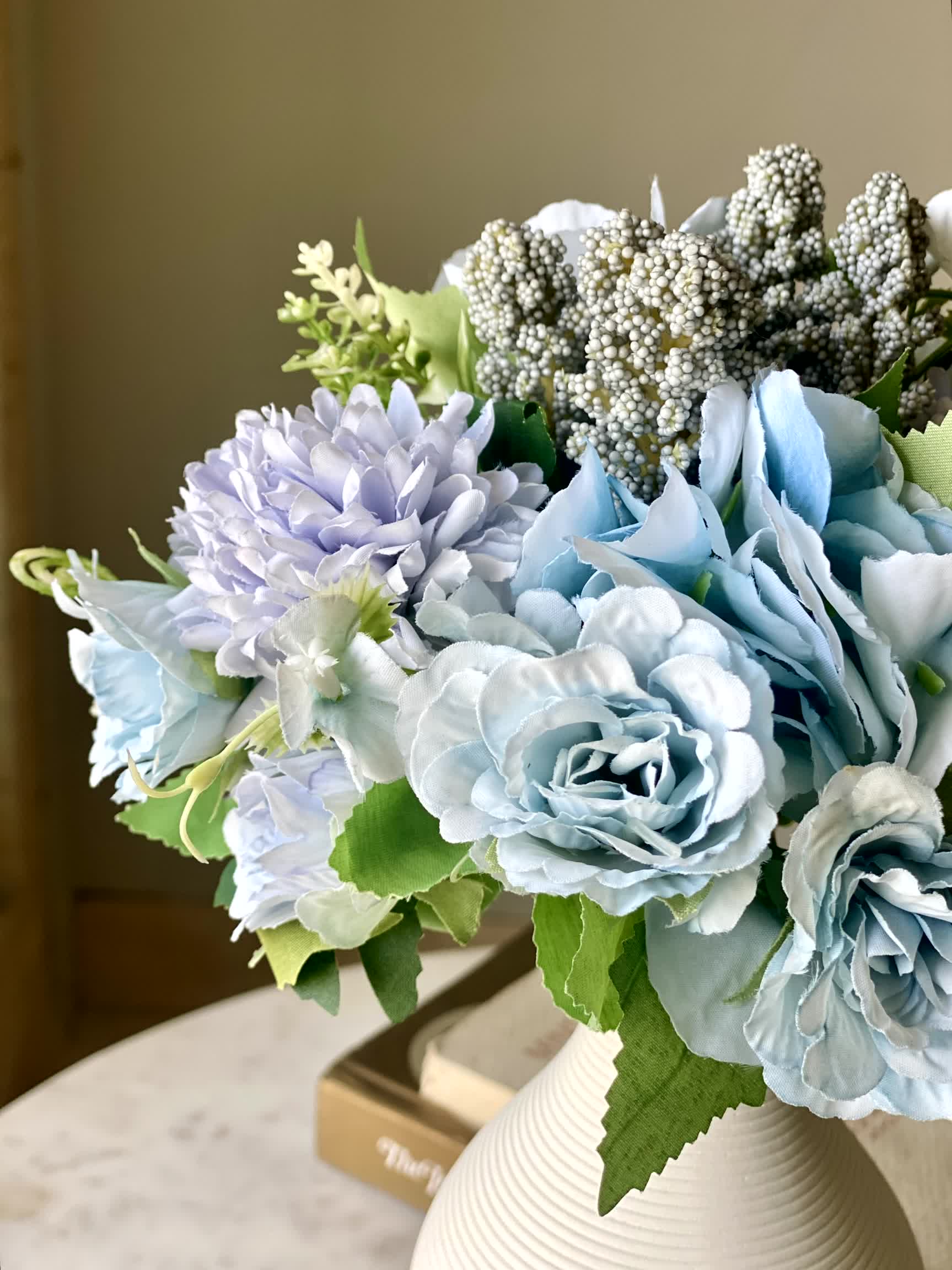 Artificial Chrysanths Bunch - Blue