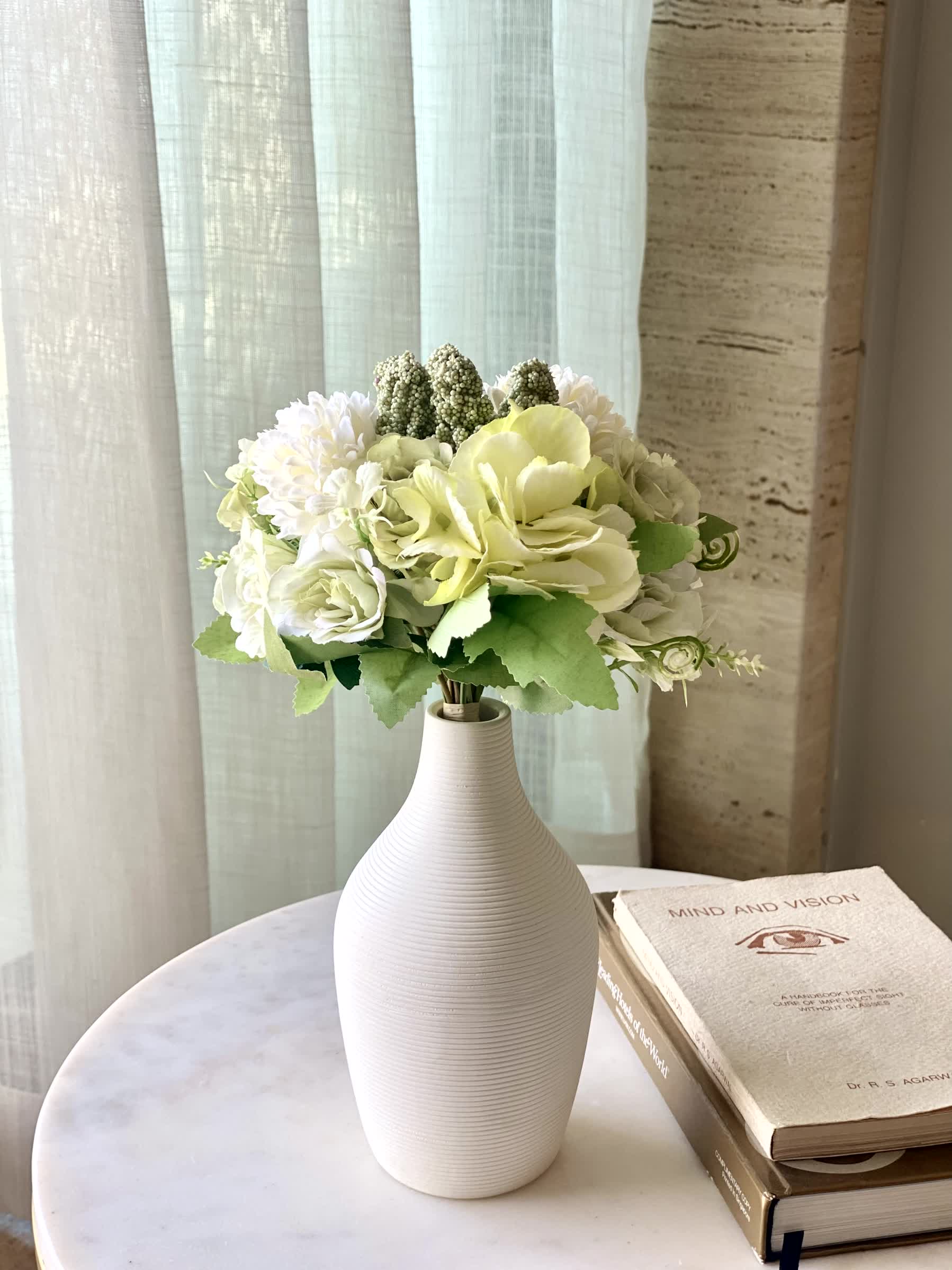 Artificial Chrysanths Bunch - Green
