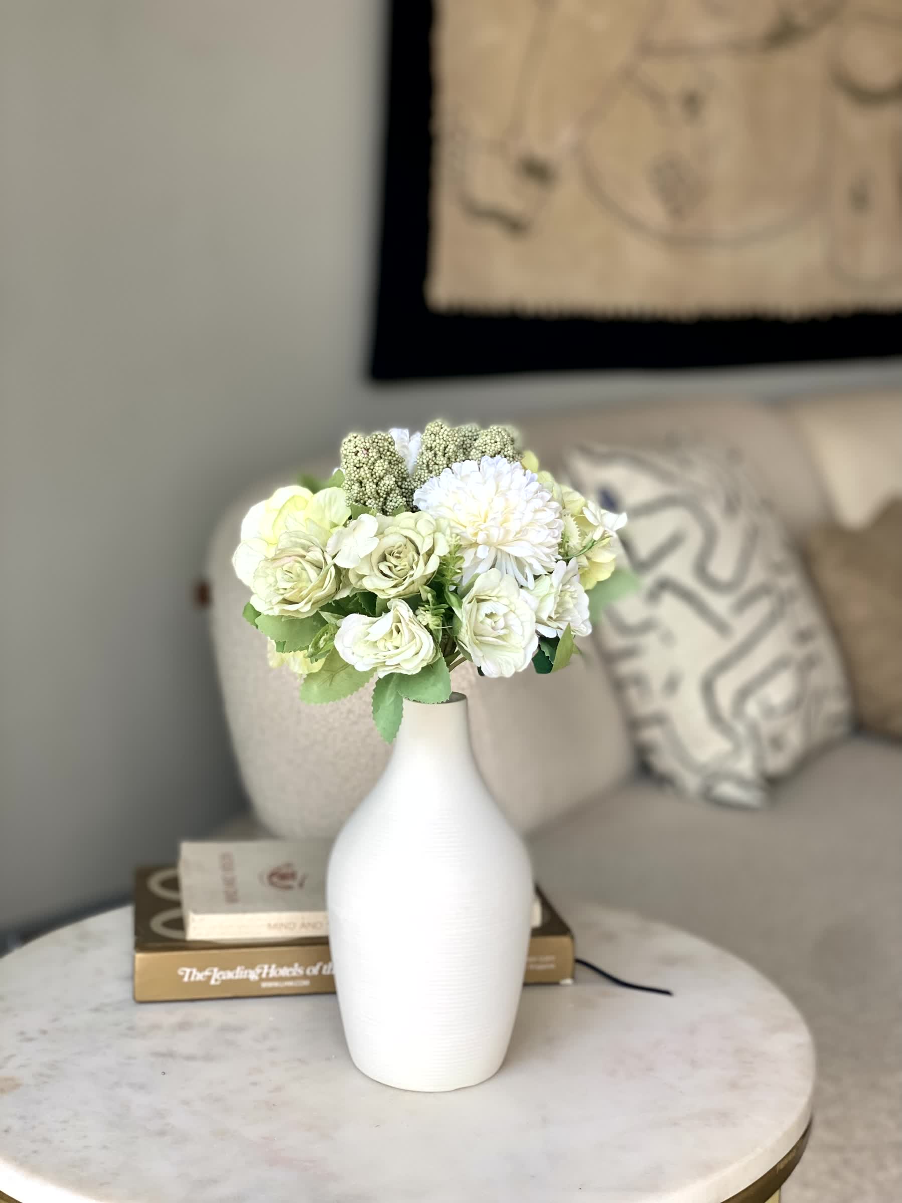 Artificial Chrysanths Bunch - Green