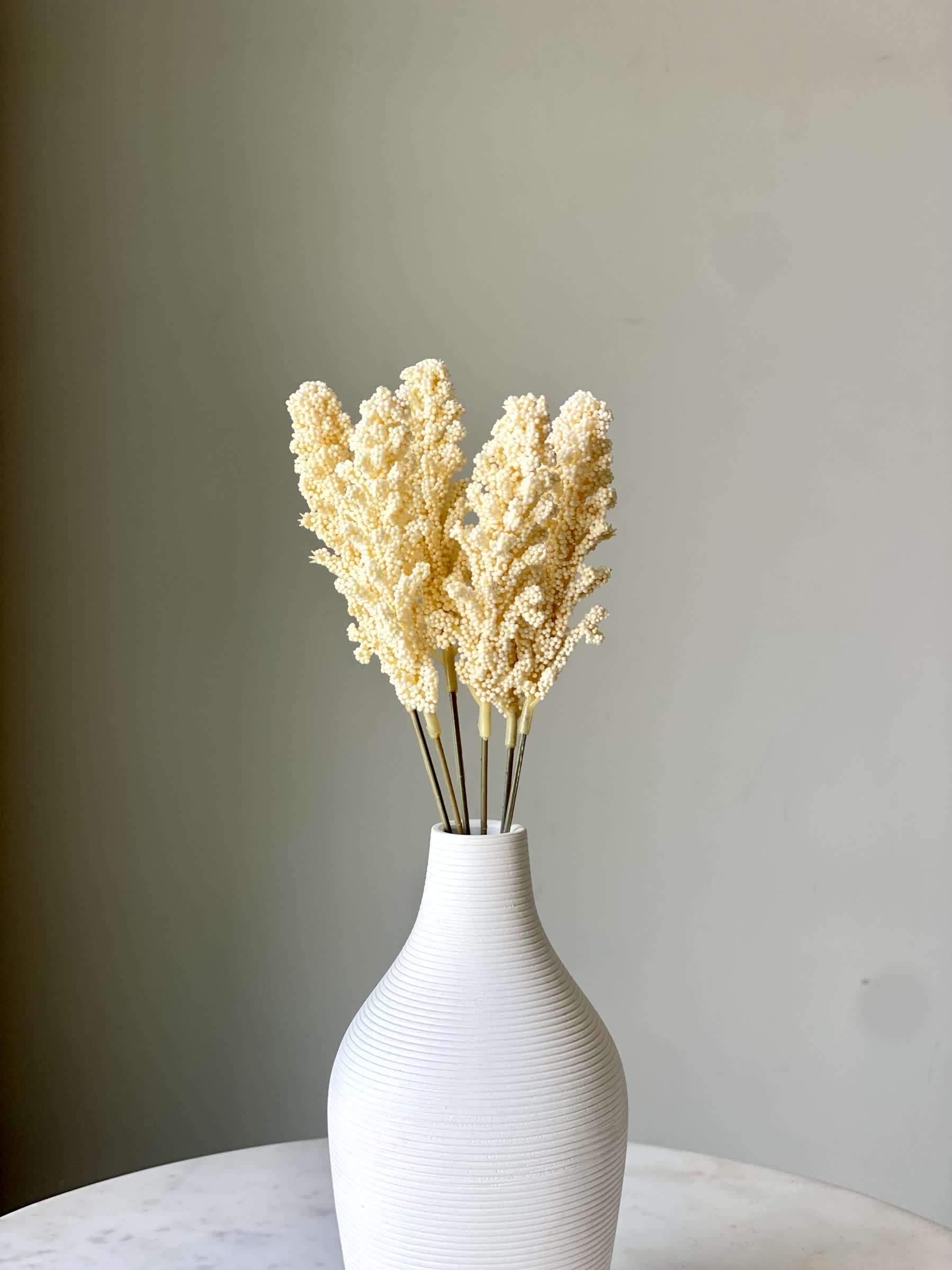 Artificial Wheat Ear Bunch - White (One Stem)