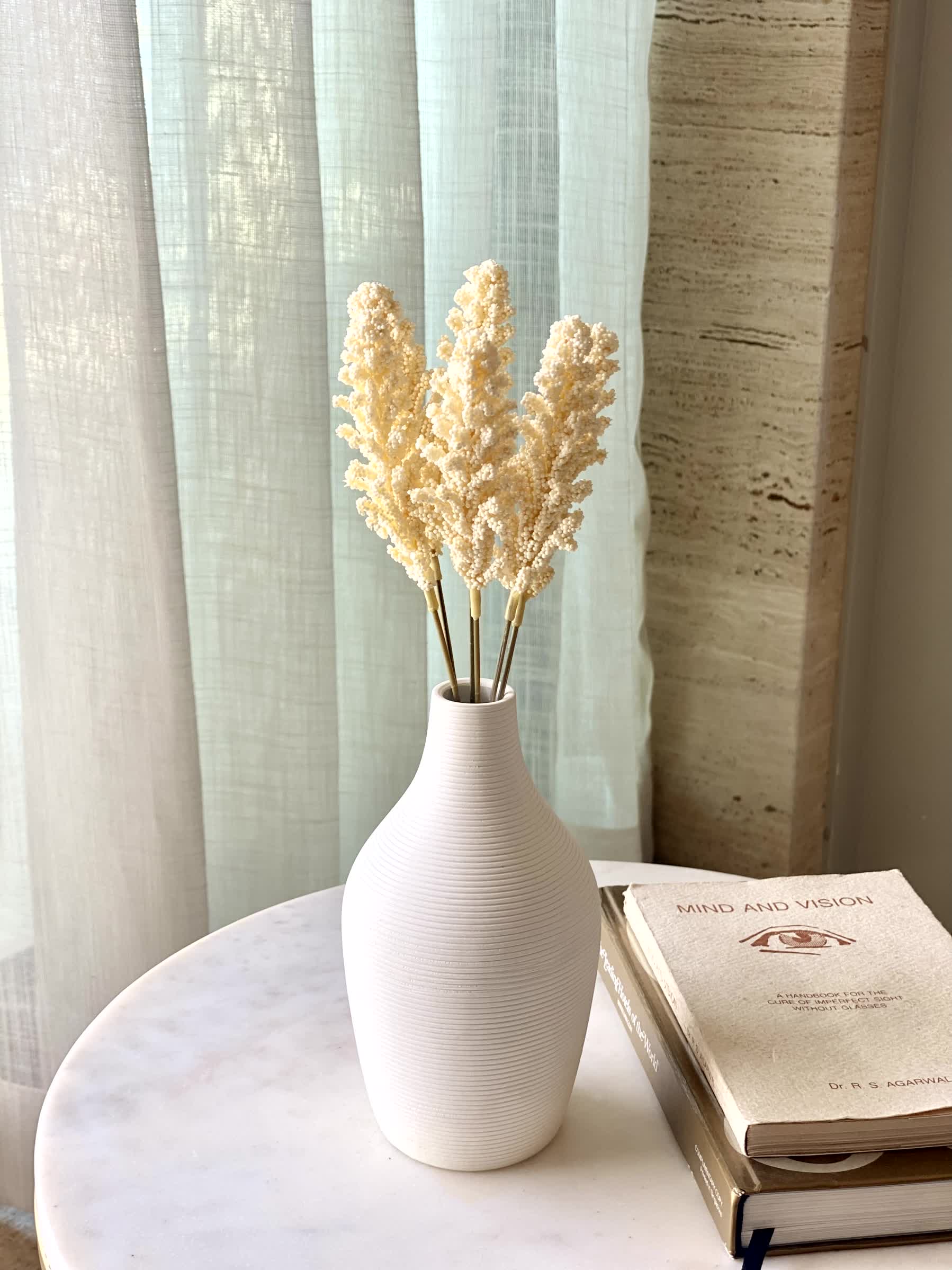 Artificial Wheat Ear Bunch - White (One Stem)