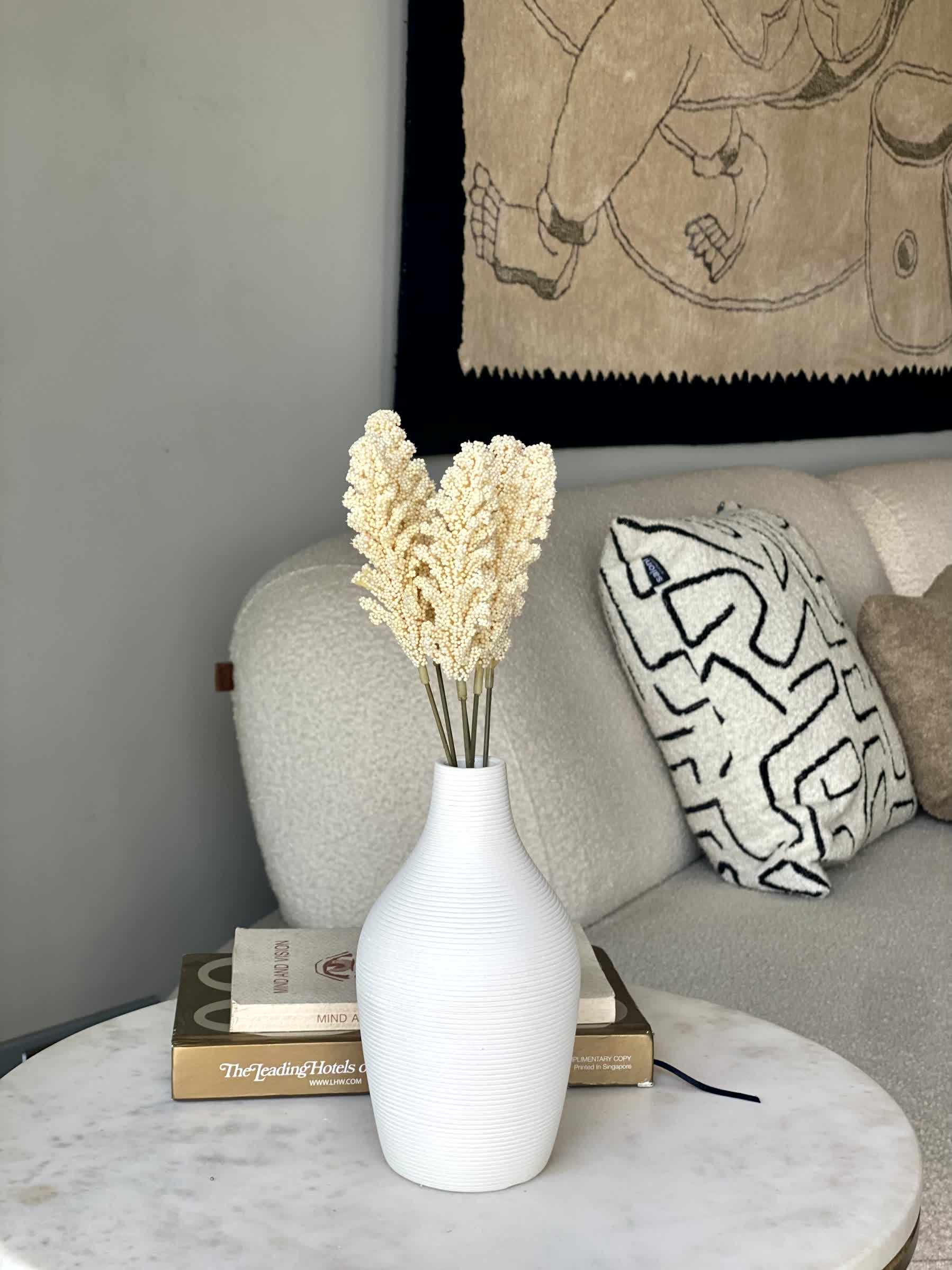 Artificial Wheat Ear Bunch - White (One Stem)