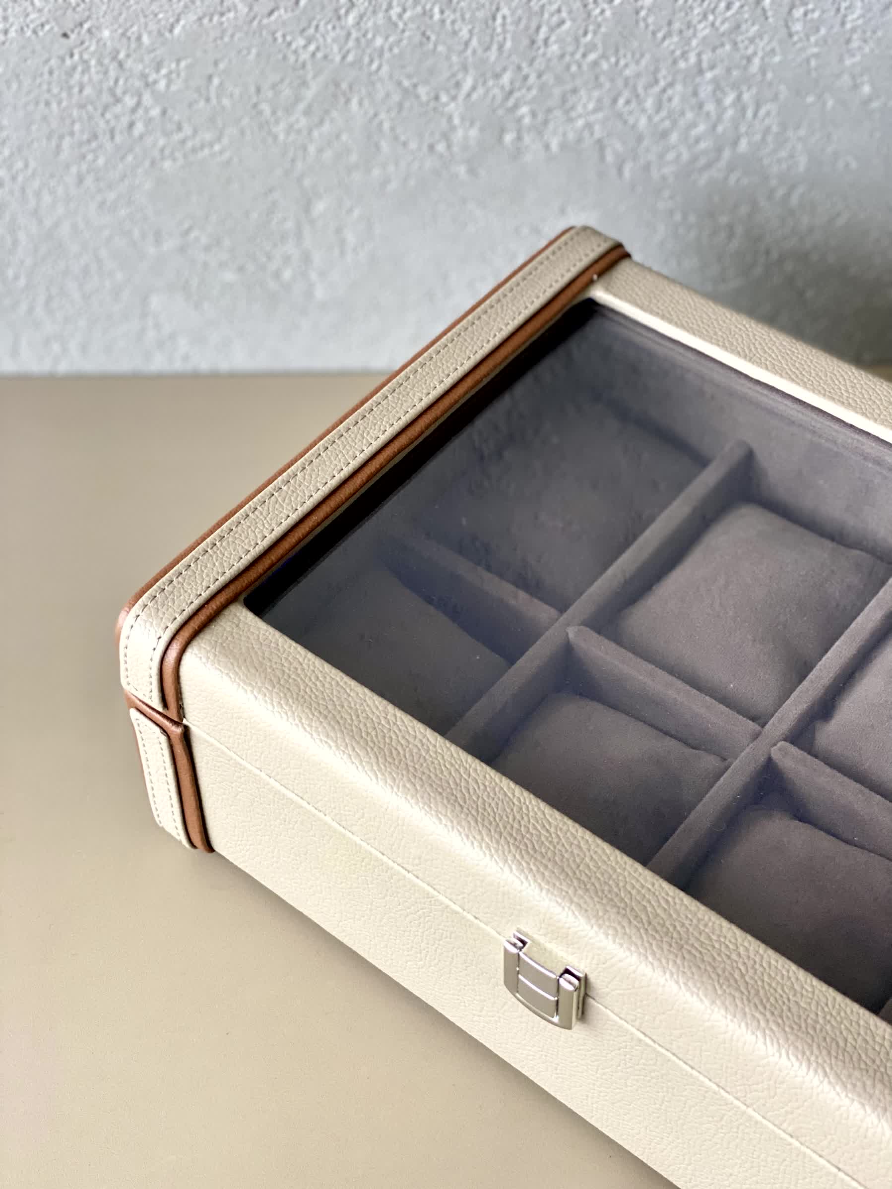 Naples Taupe Watch Box - 8 Slots