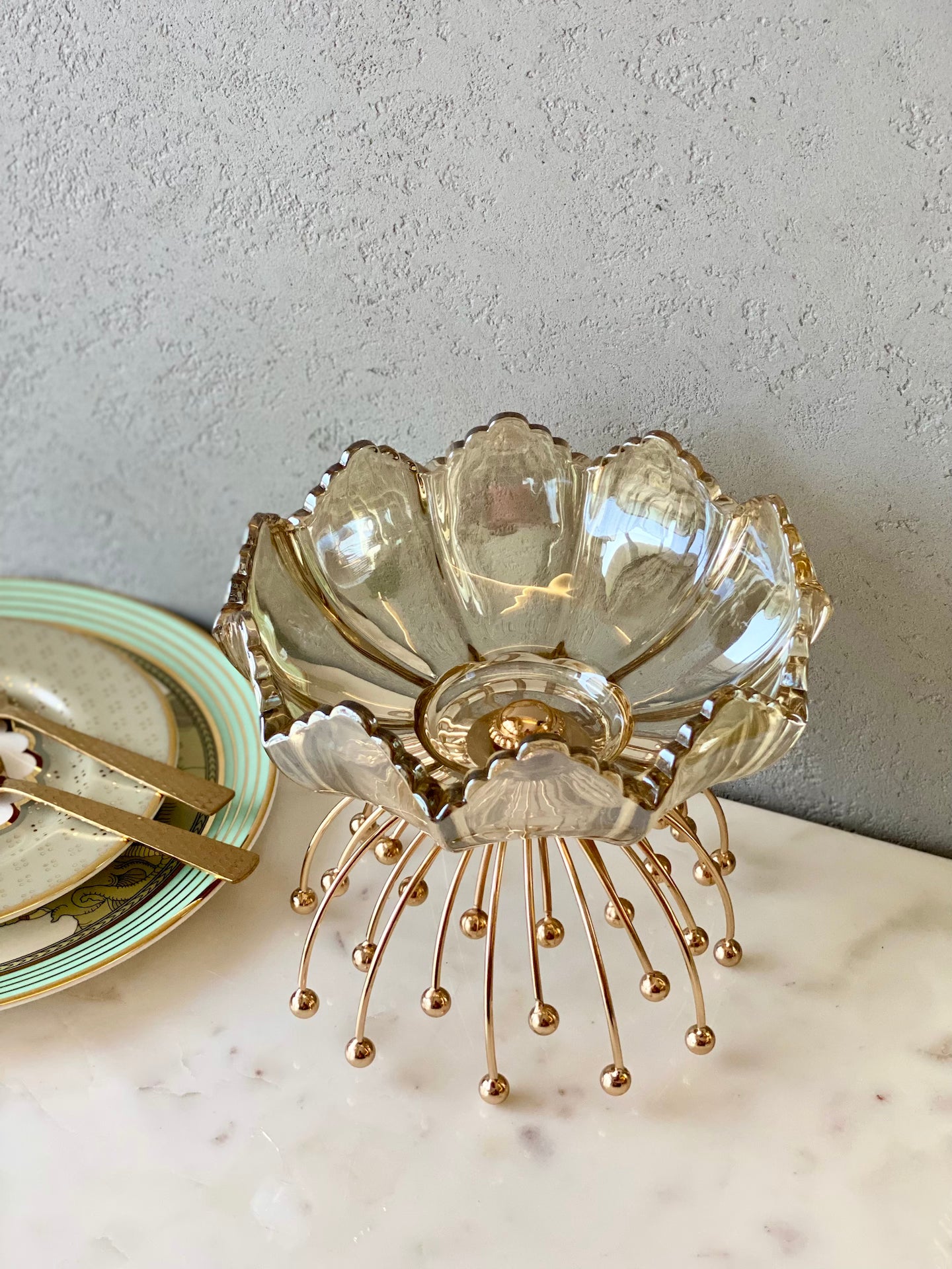 Gleaming Petal Crystal Bowl