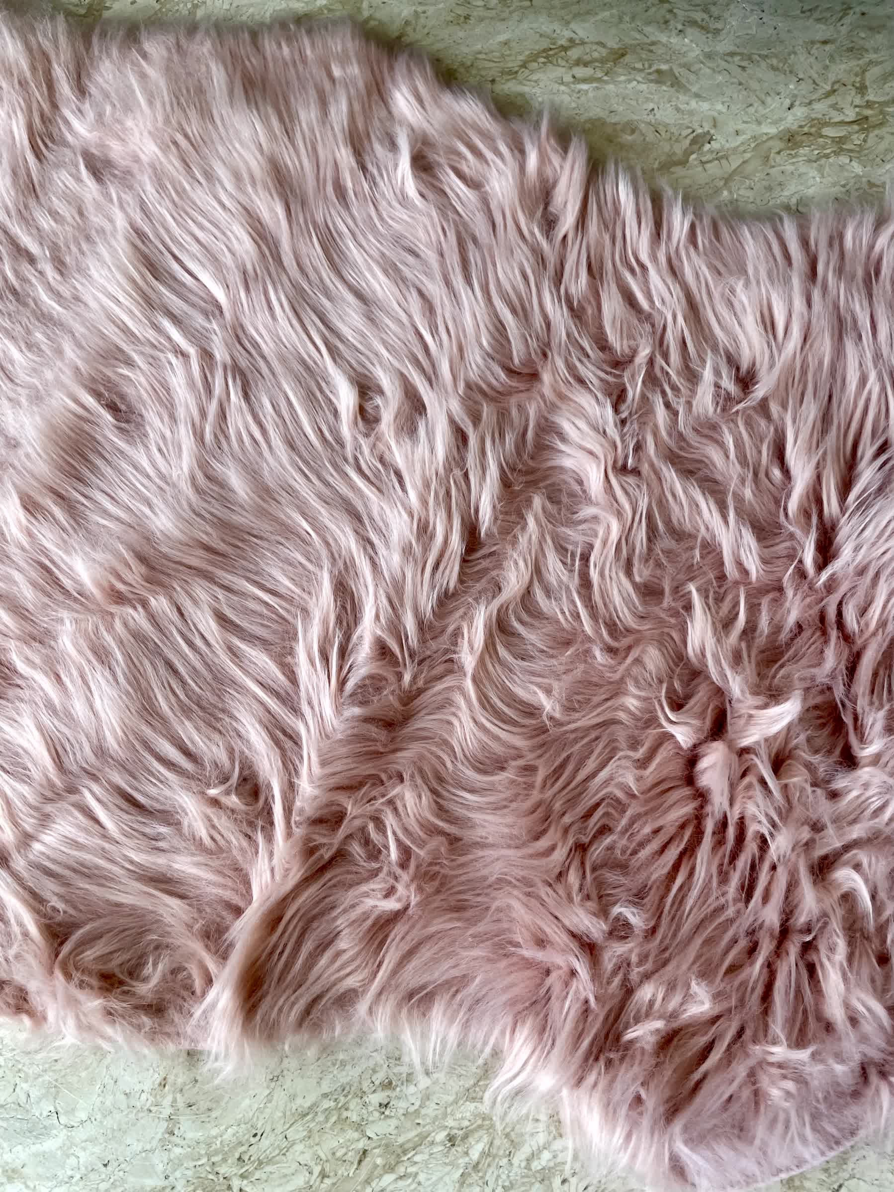 Faux Fur Floor Runner - Pink