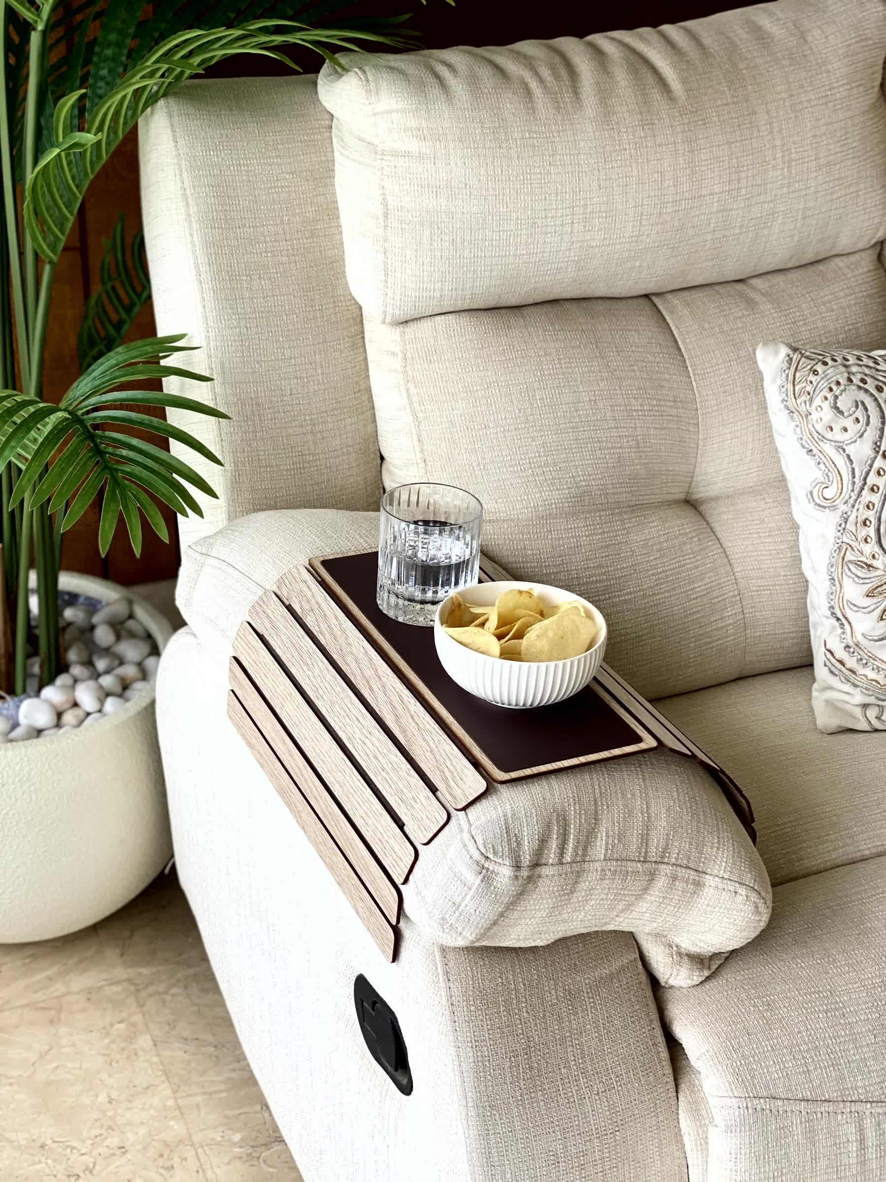 Elm Sofa Armrest Tray Cream – Mason Home