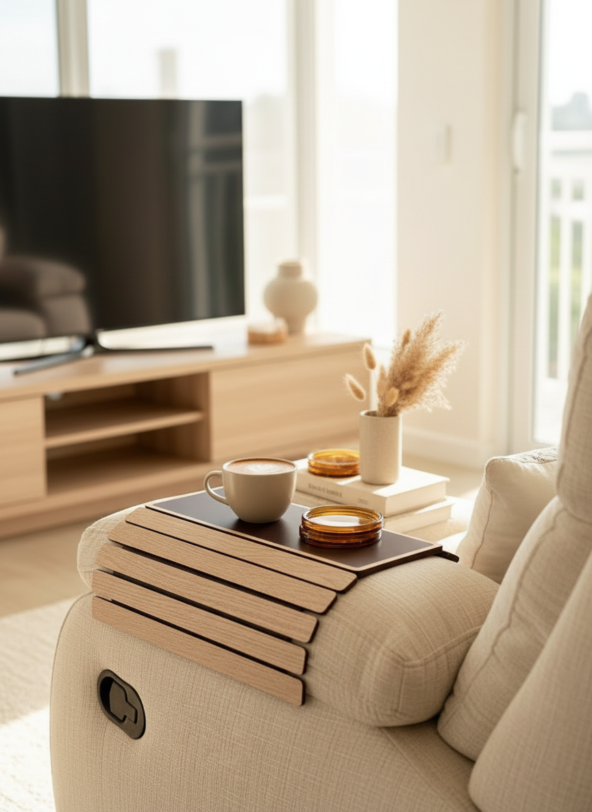 Elm Sofa Armrest Tray - Cream