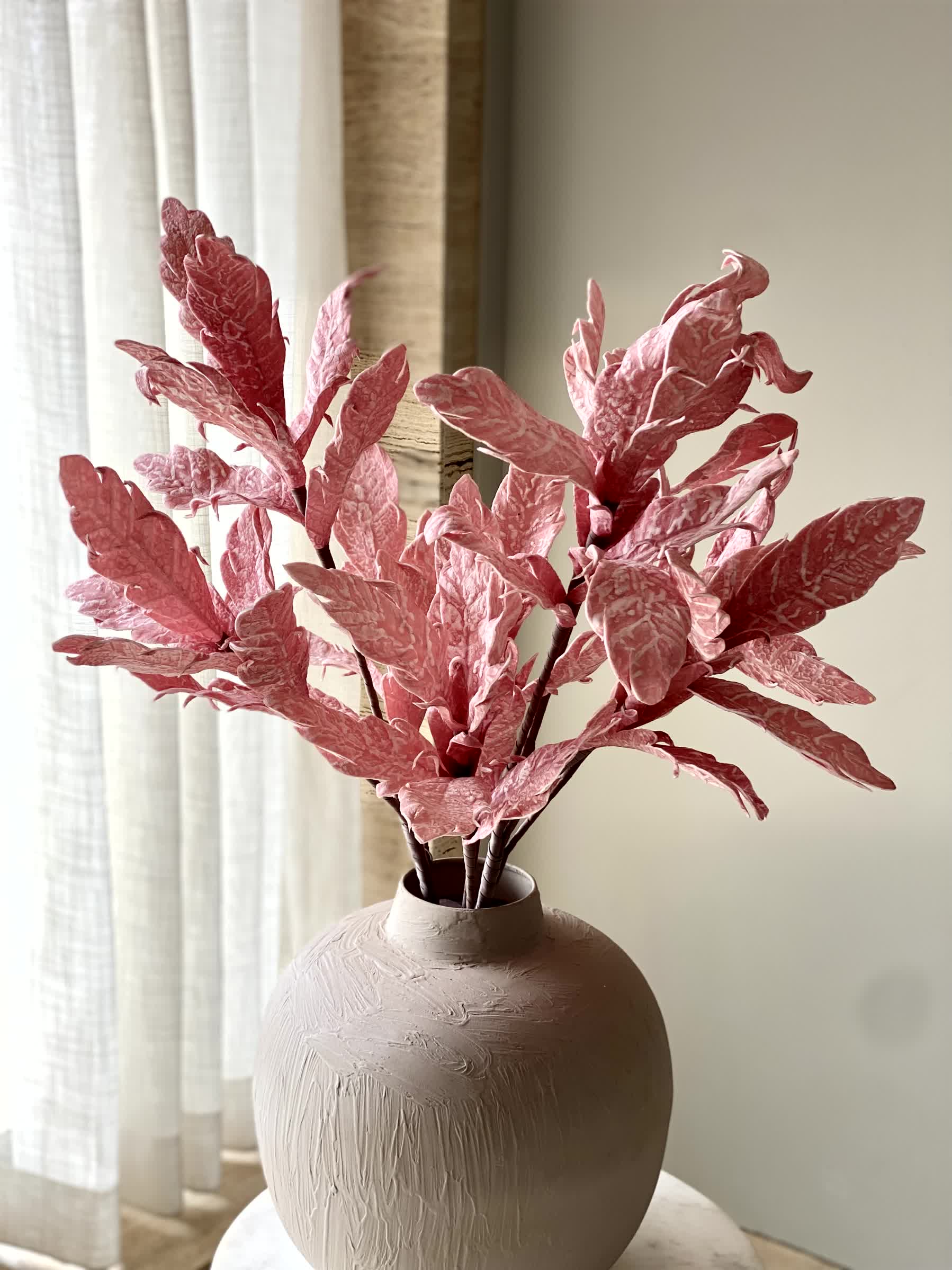Artificial Gladolia Leaf Stem - Pink (One Stem)
