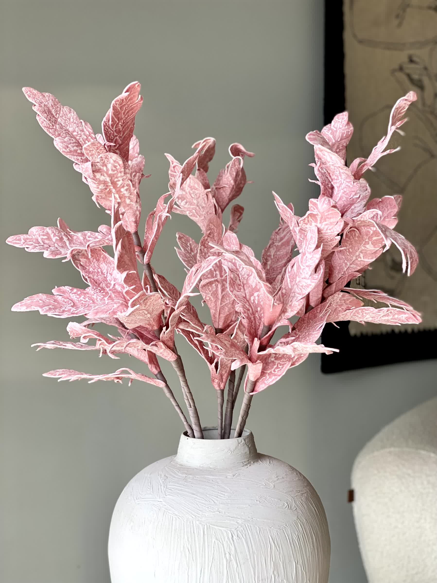 Artificial Gladolia Leaf Stem - Pink (One Stem)