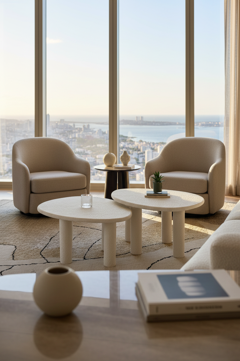 Odessa Nesting Tables - Ivory (Set of 2)