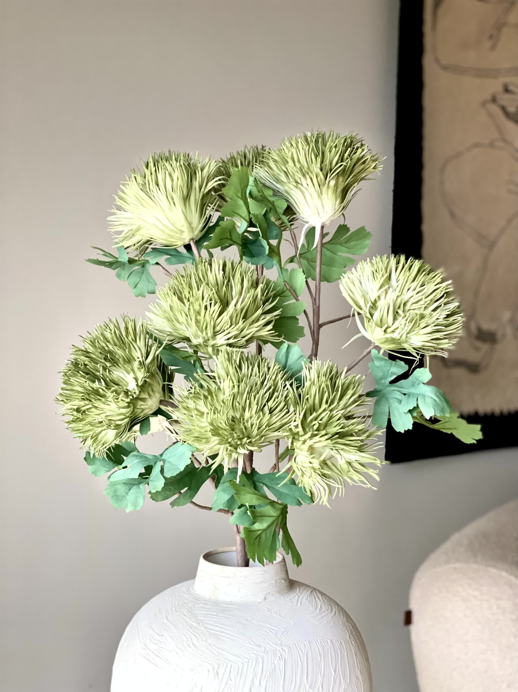 Artificial Chrysanthemum Stem - Green (One Stem)