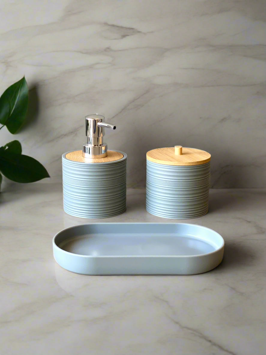 Amun Bathroom Set - Grey (Set of 3)