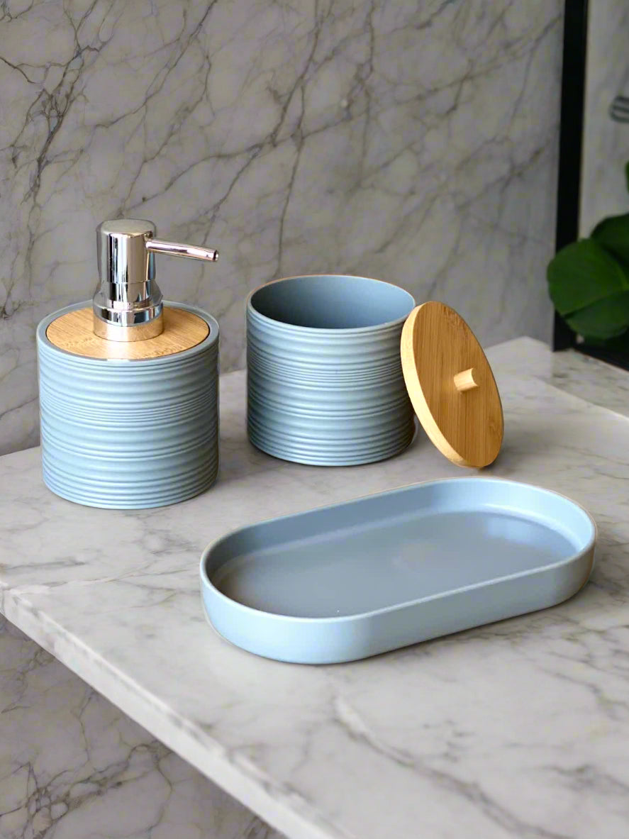 Amun Bathroom Set - Grey (Set of 3)