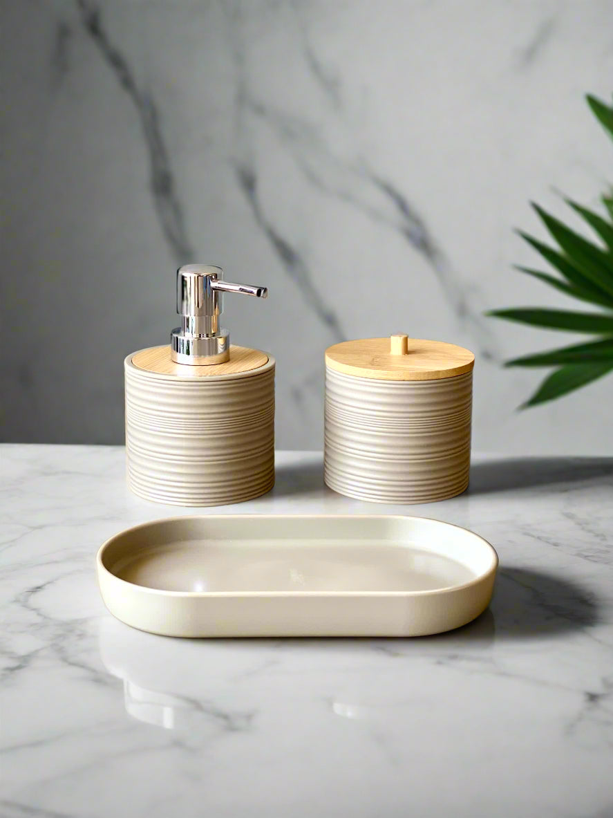 Amun Bathroom Set - Beige (Set of 3)
