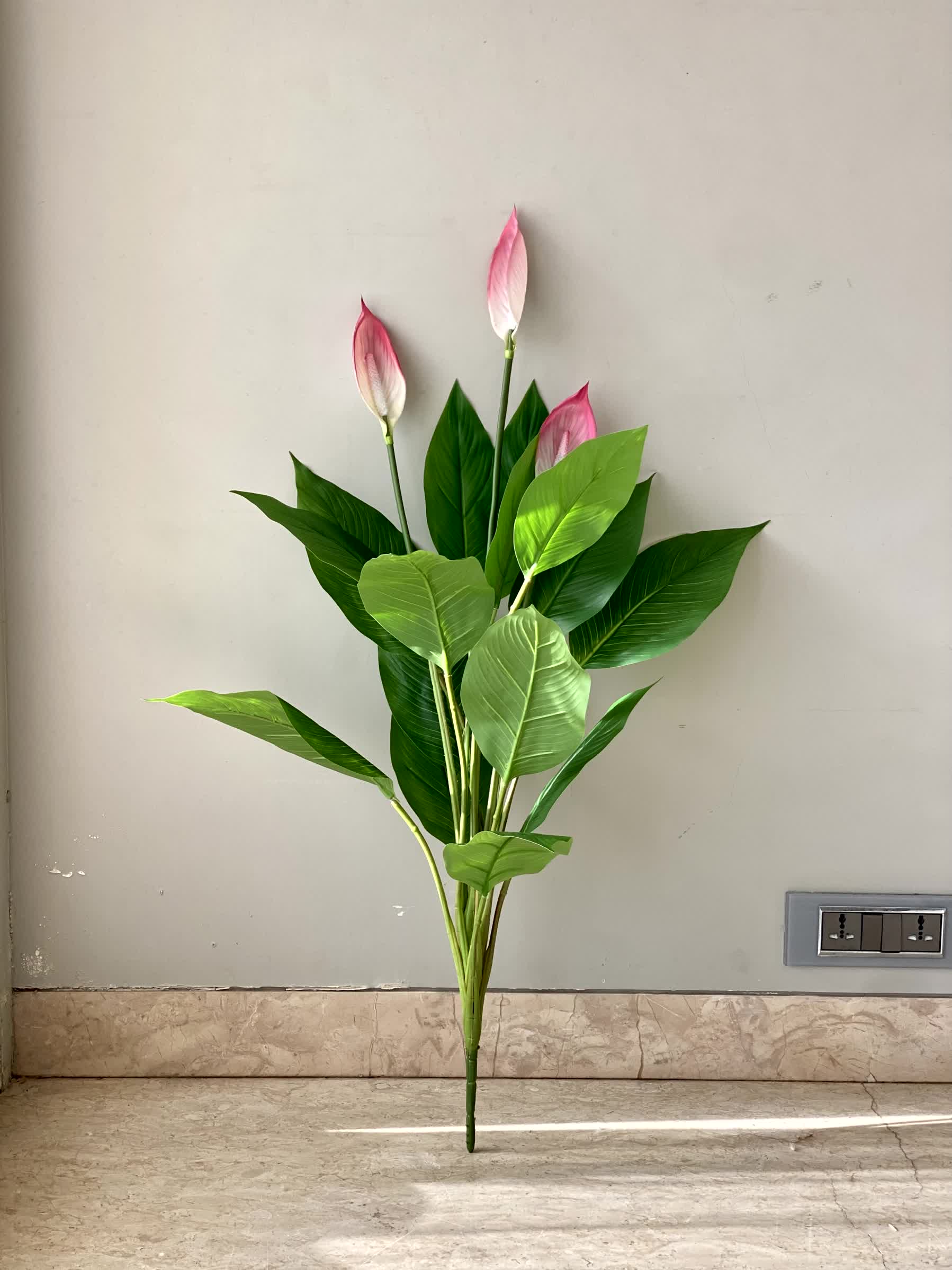 Artificial Pink Peace Lily Plant - 3.4 Feet
