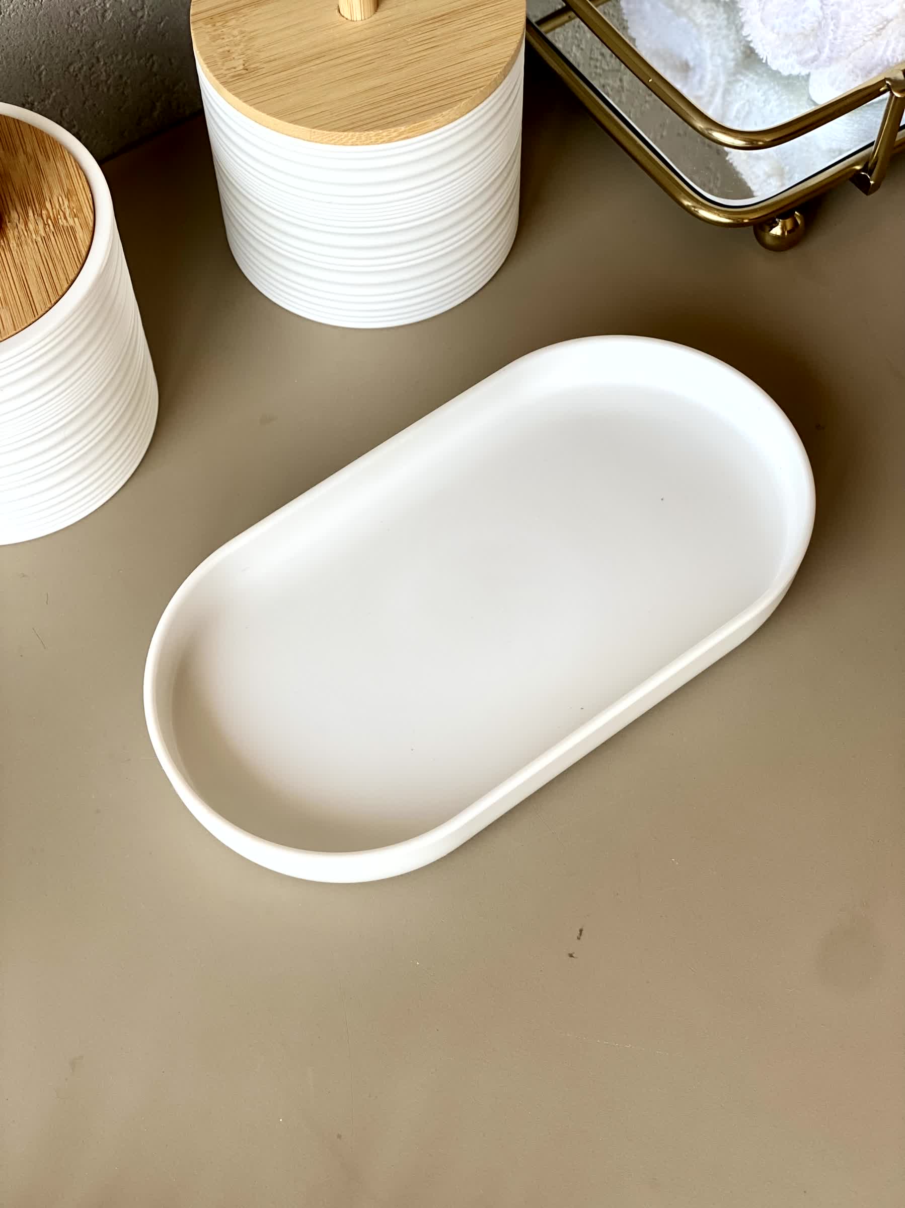 Amun Bathroom Set - White (Set of 3)