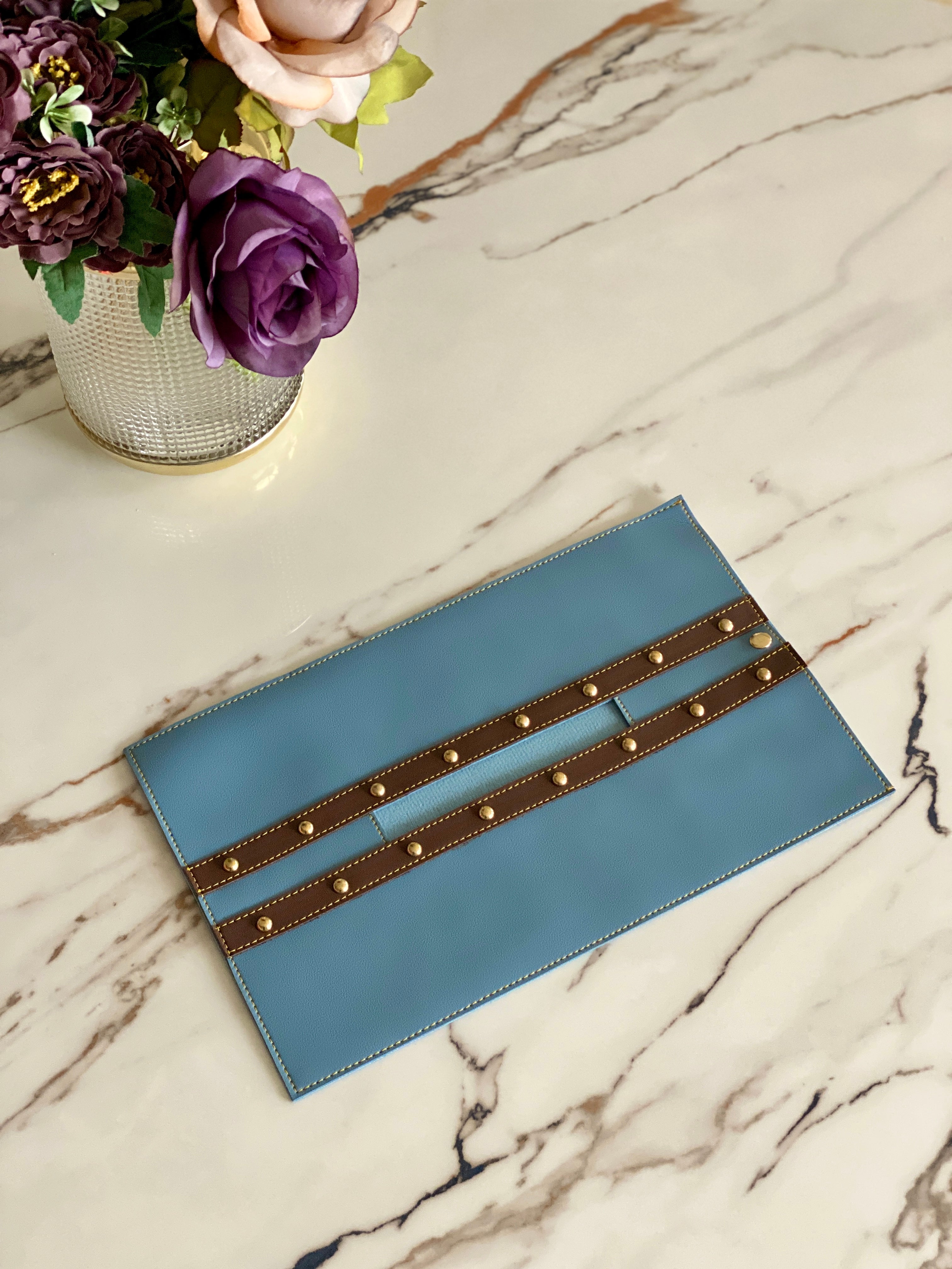 Blue & Brown Tissue Cover