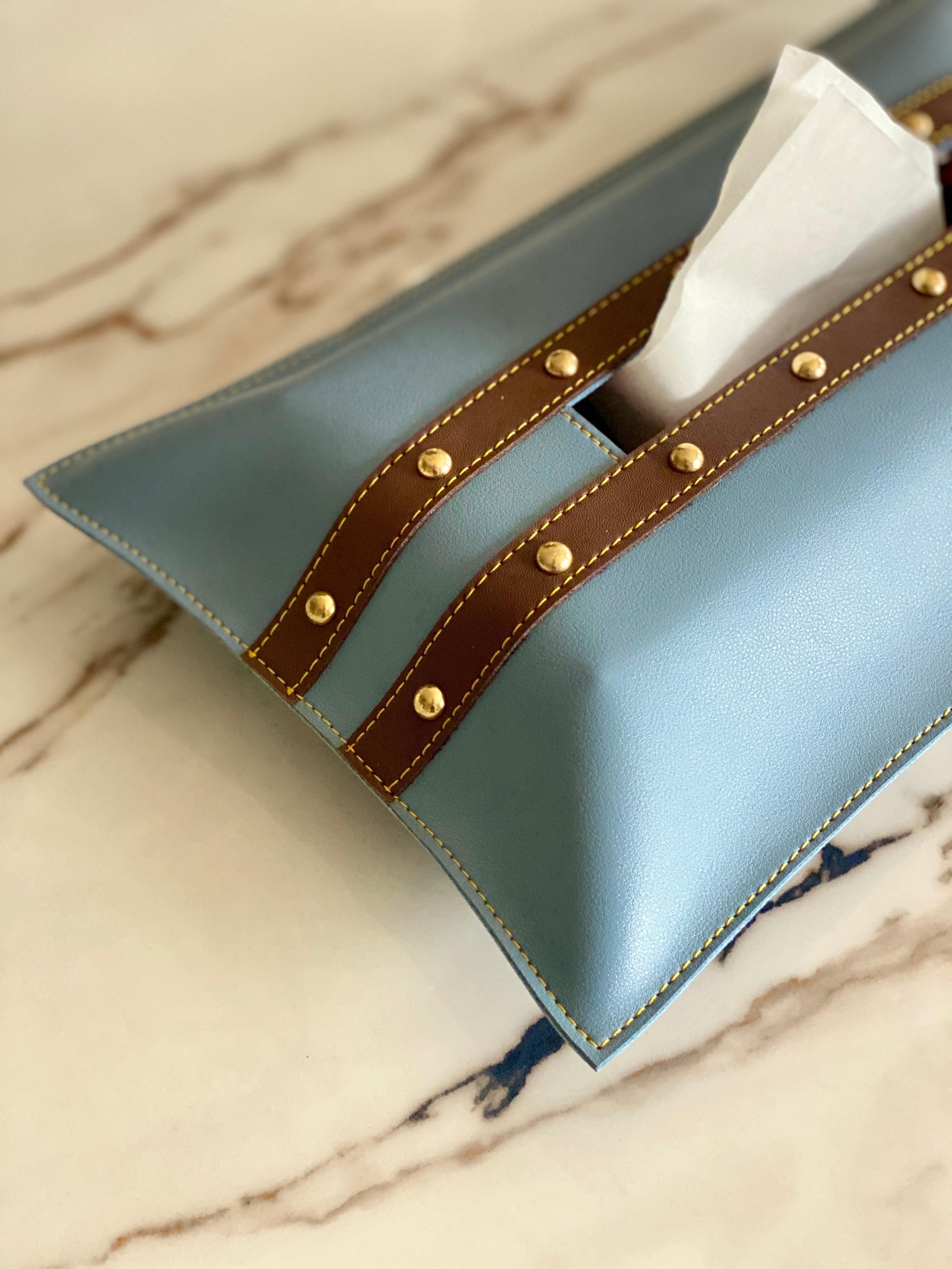 Blue & Brown Tissue Cover