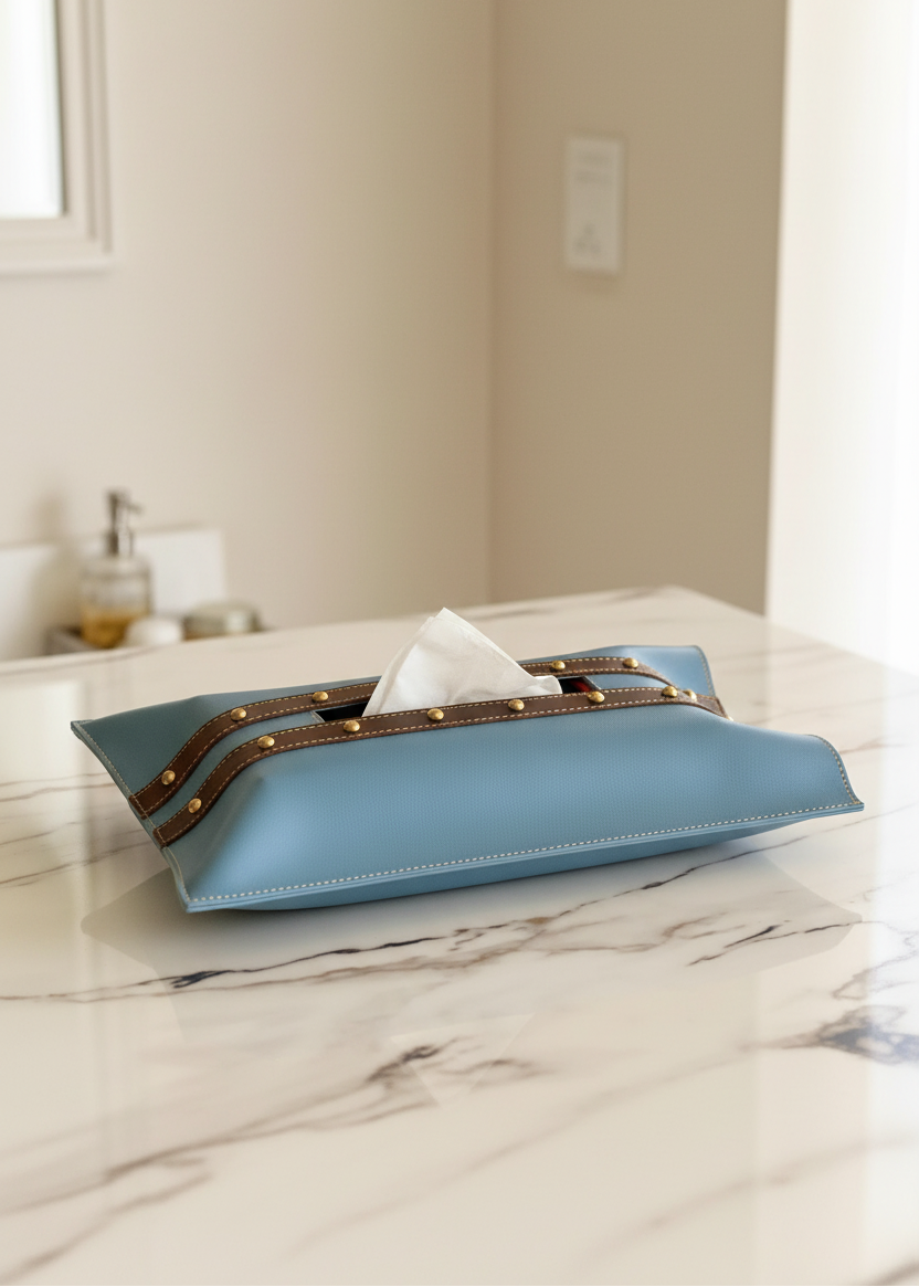 Blue & Brown Tissue Cover