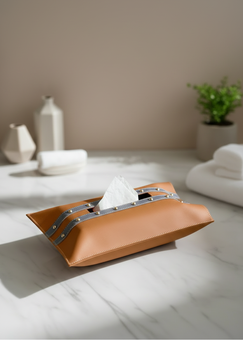 Tan & Grey Tissue Cover