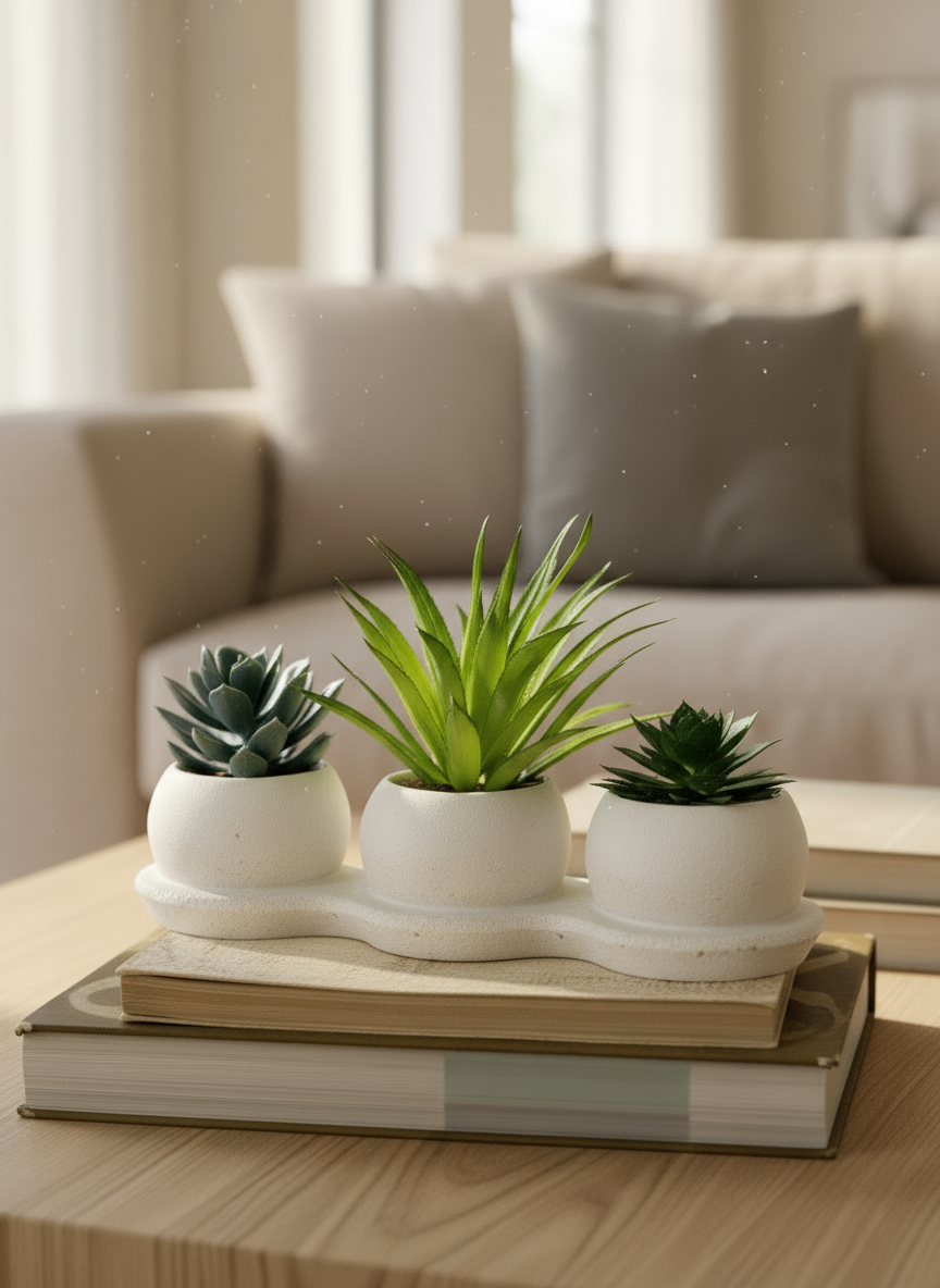 Artificial Green Trio Succulent