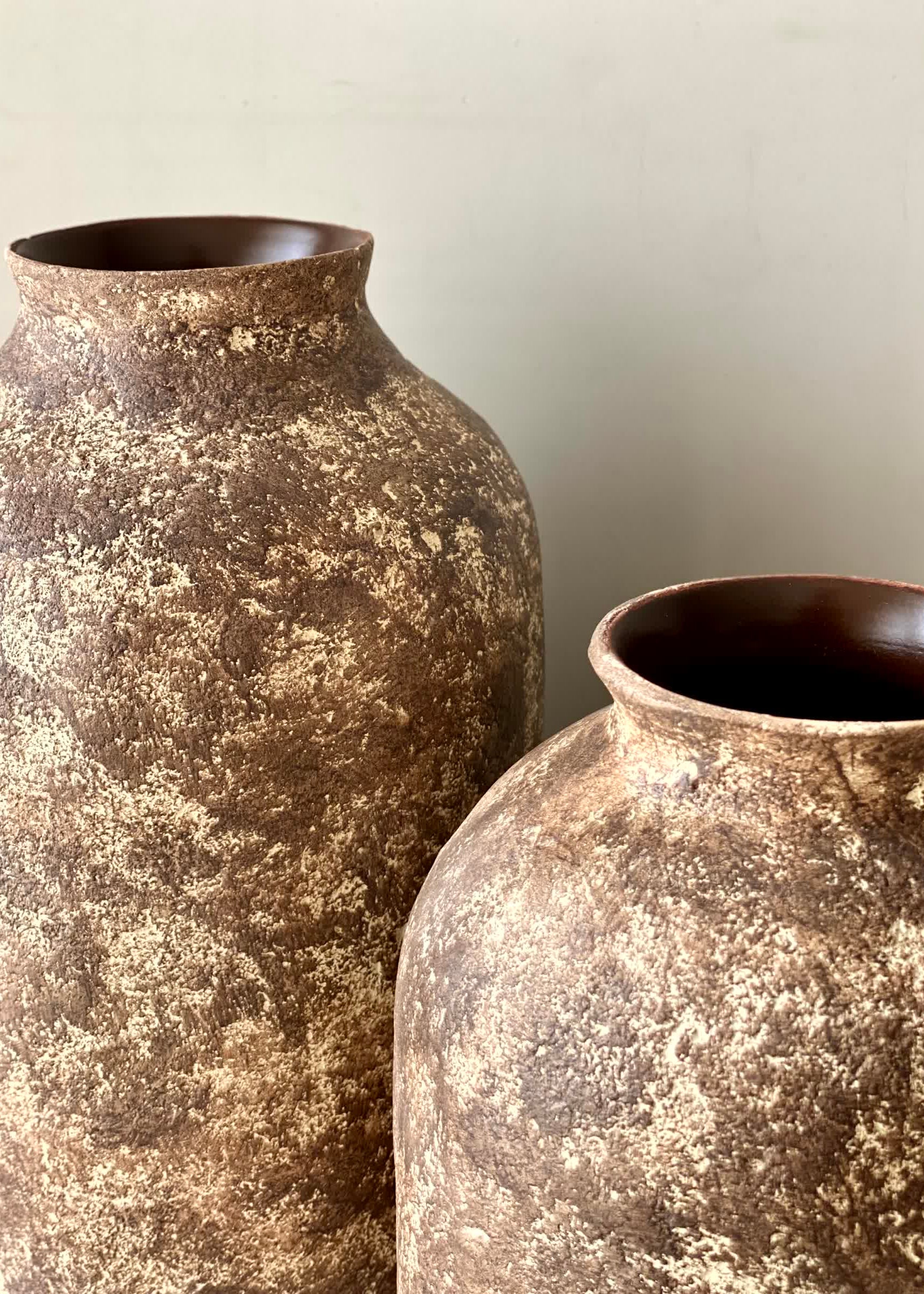 Fossil Vases - Aged Brown