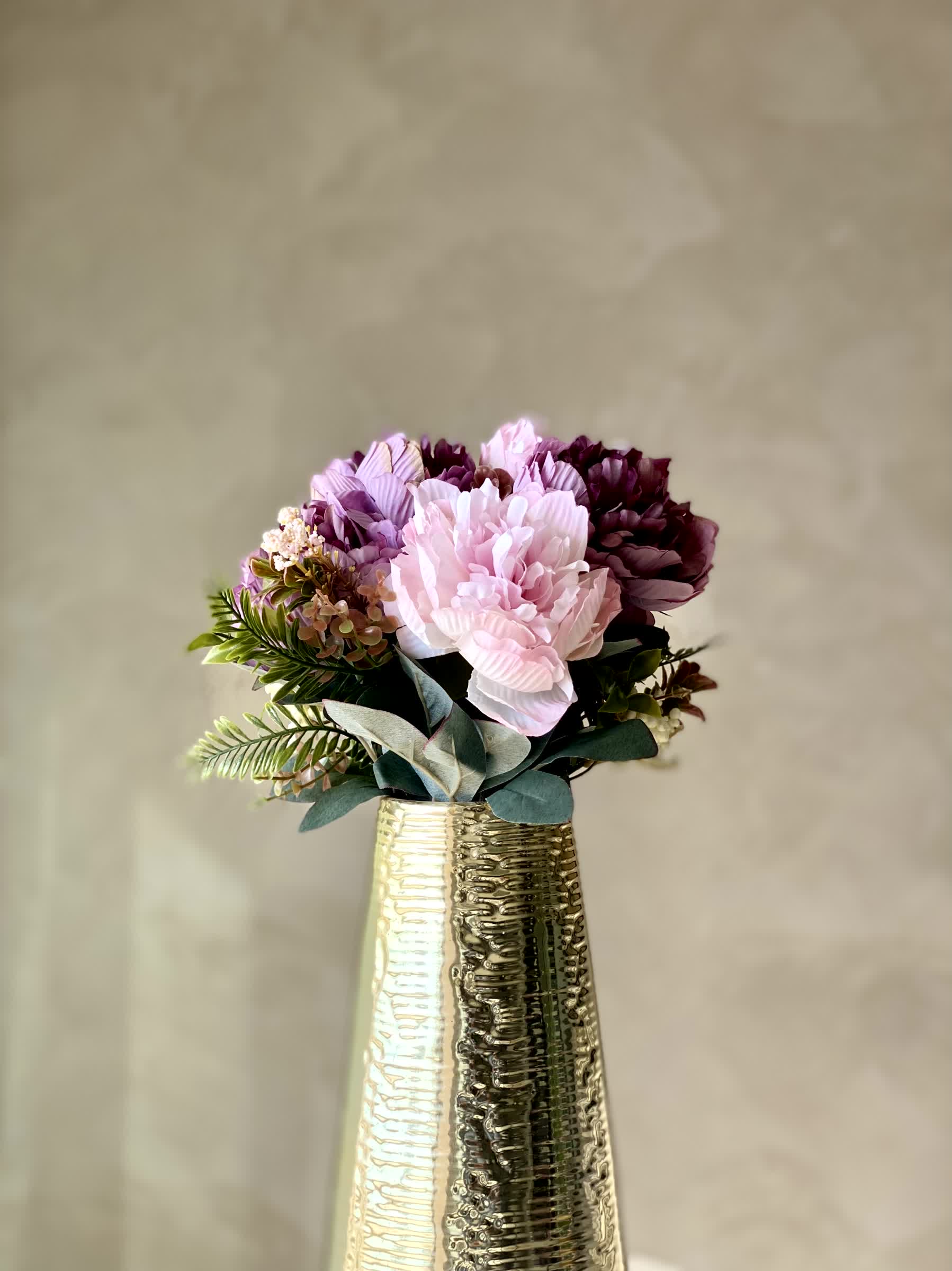 Artificial Peony Flower Bunch - Pink