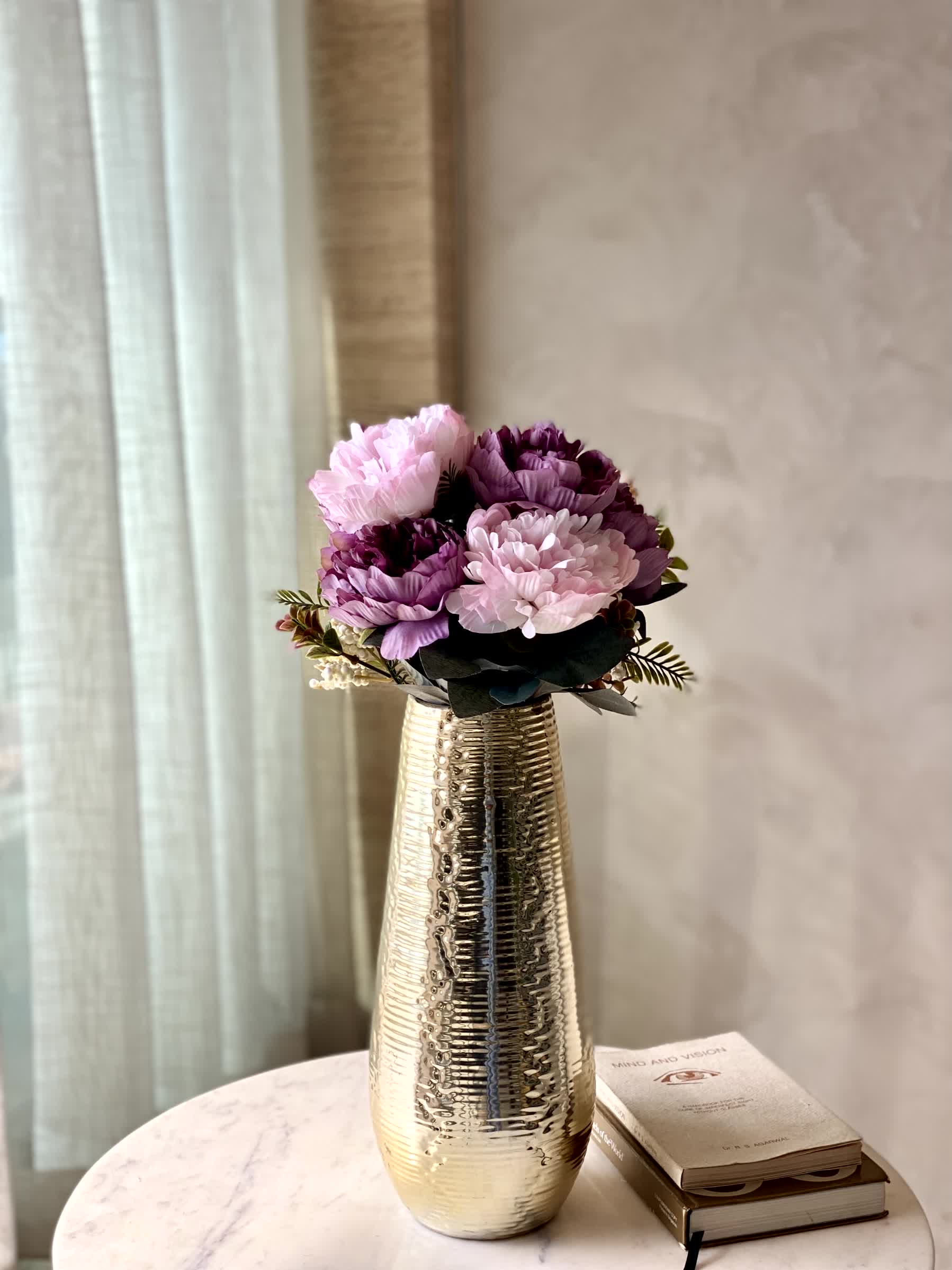 Artificial Peony Flower Bunch - Pink