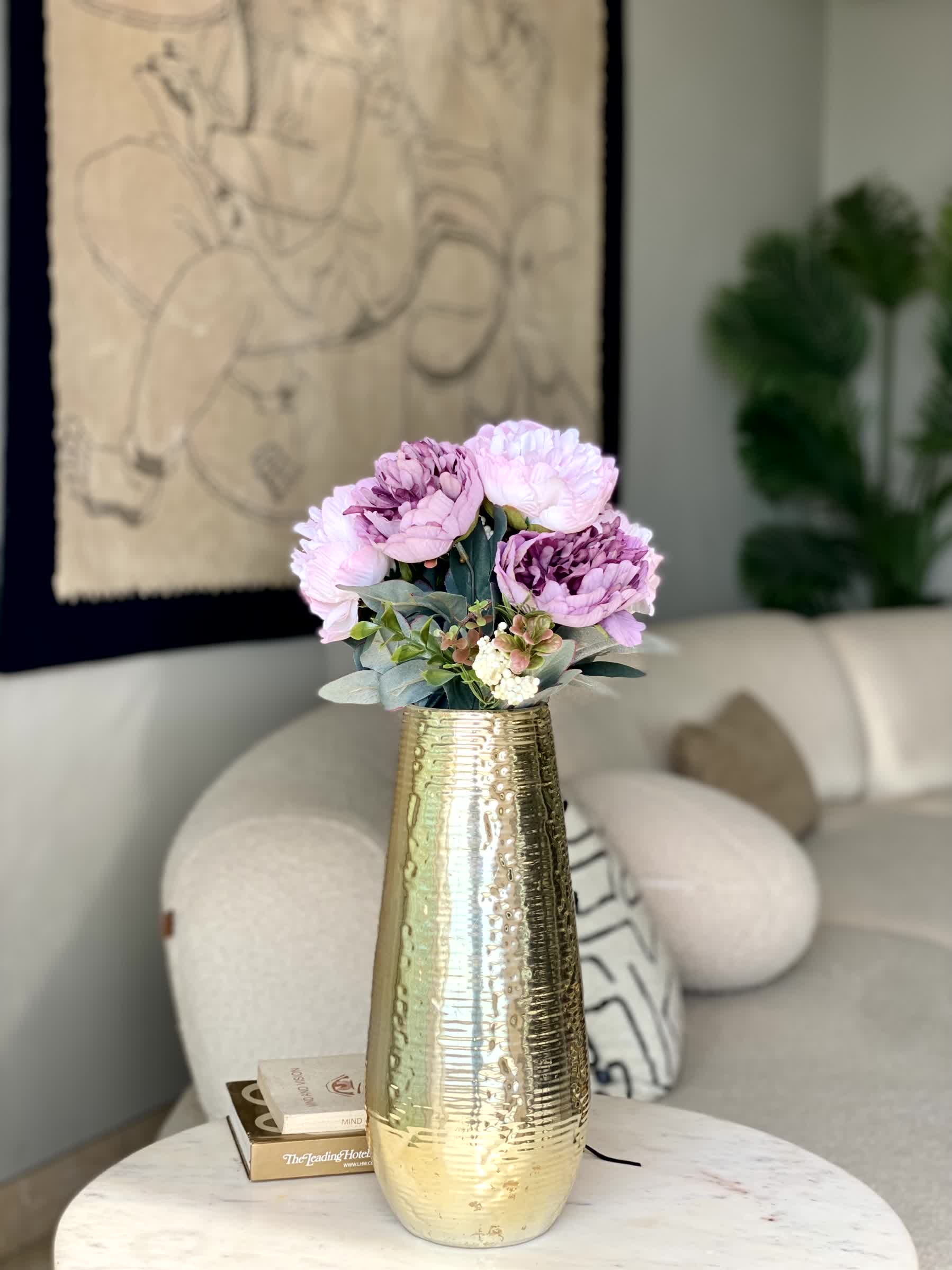 Artificial Peony Flower Bunch - Pink