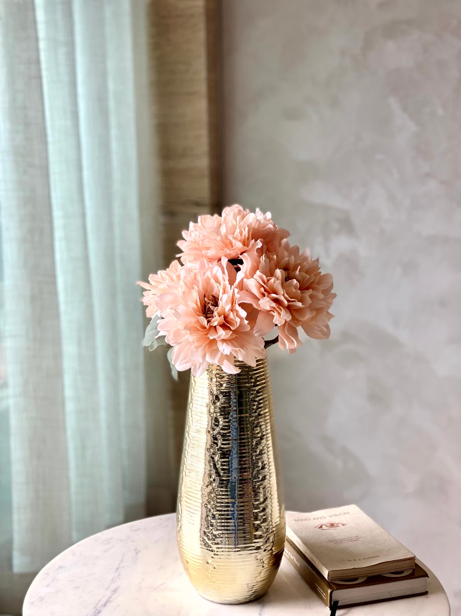 Artificial Chrysanthemum Flower Bunch - Beige