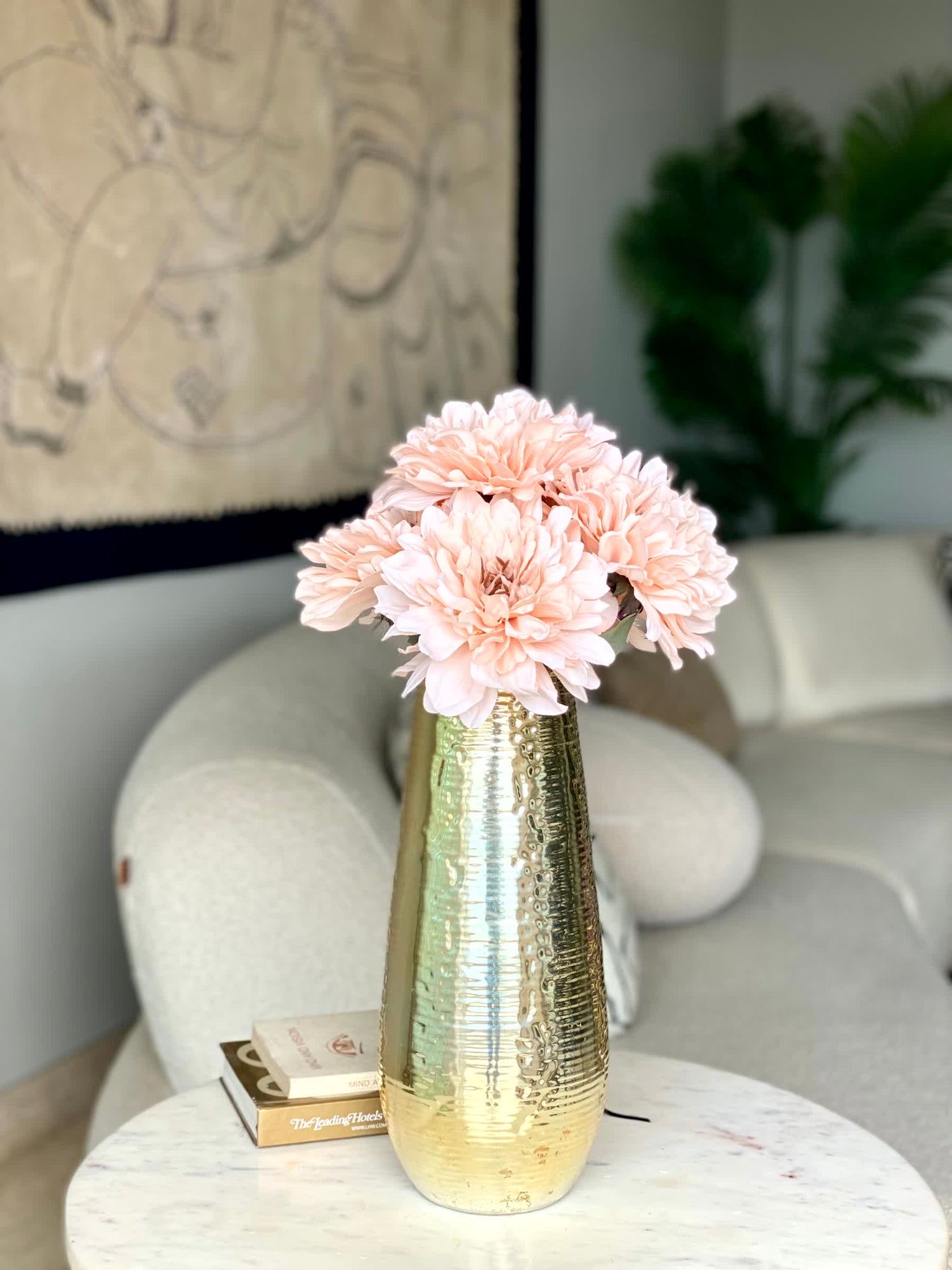 Artificial Chrysanthemum Flower Bunch - Beige