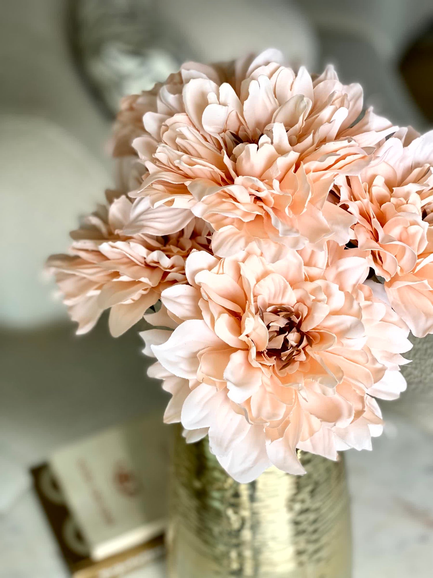 Artificial Chrysanthemum Flower Bunch - Beige
