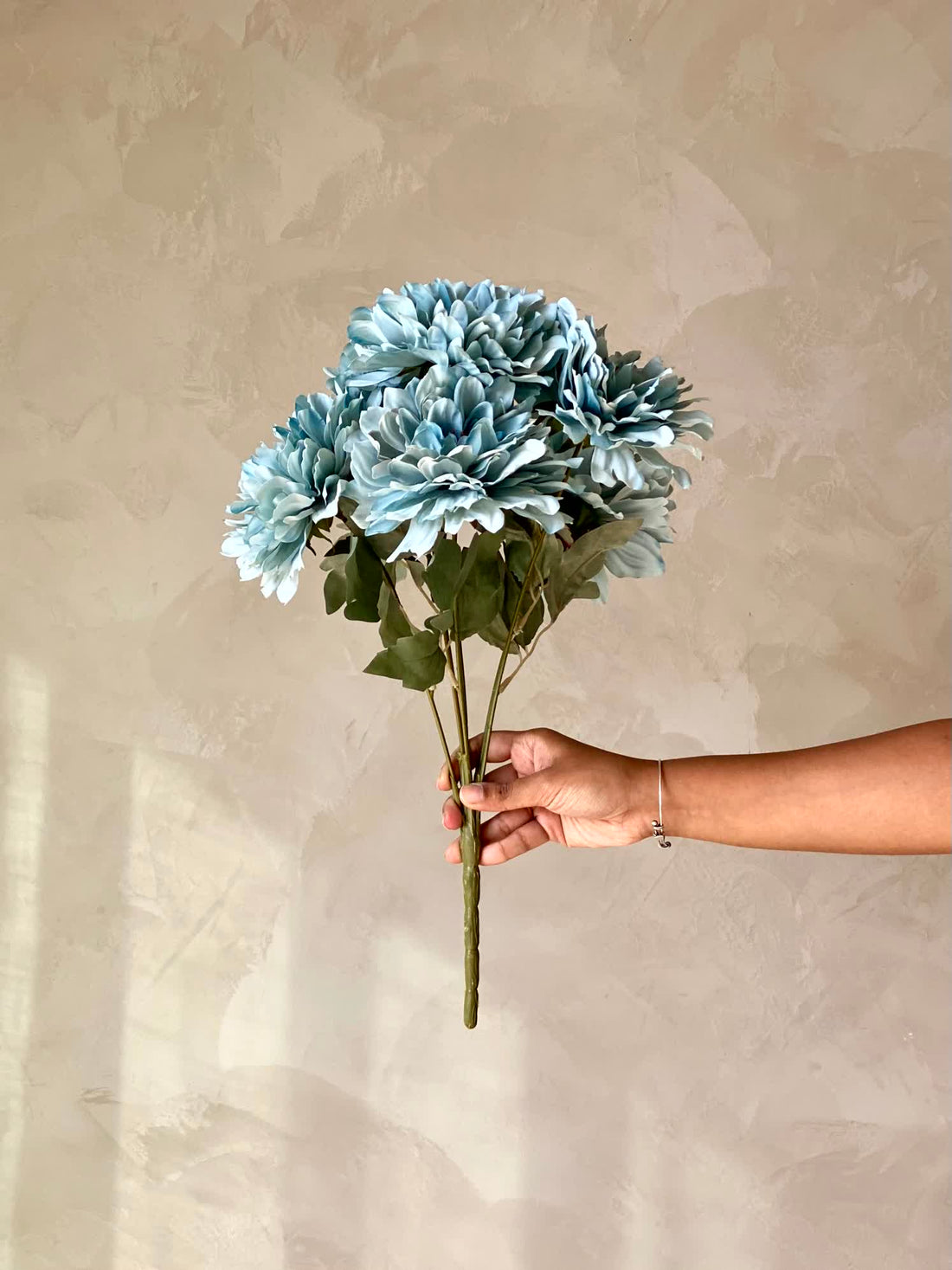 Artificial Chrysanthemum Flower Bunch - Blue