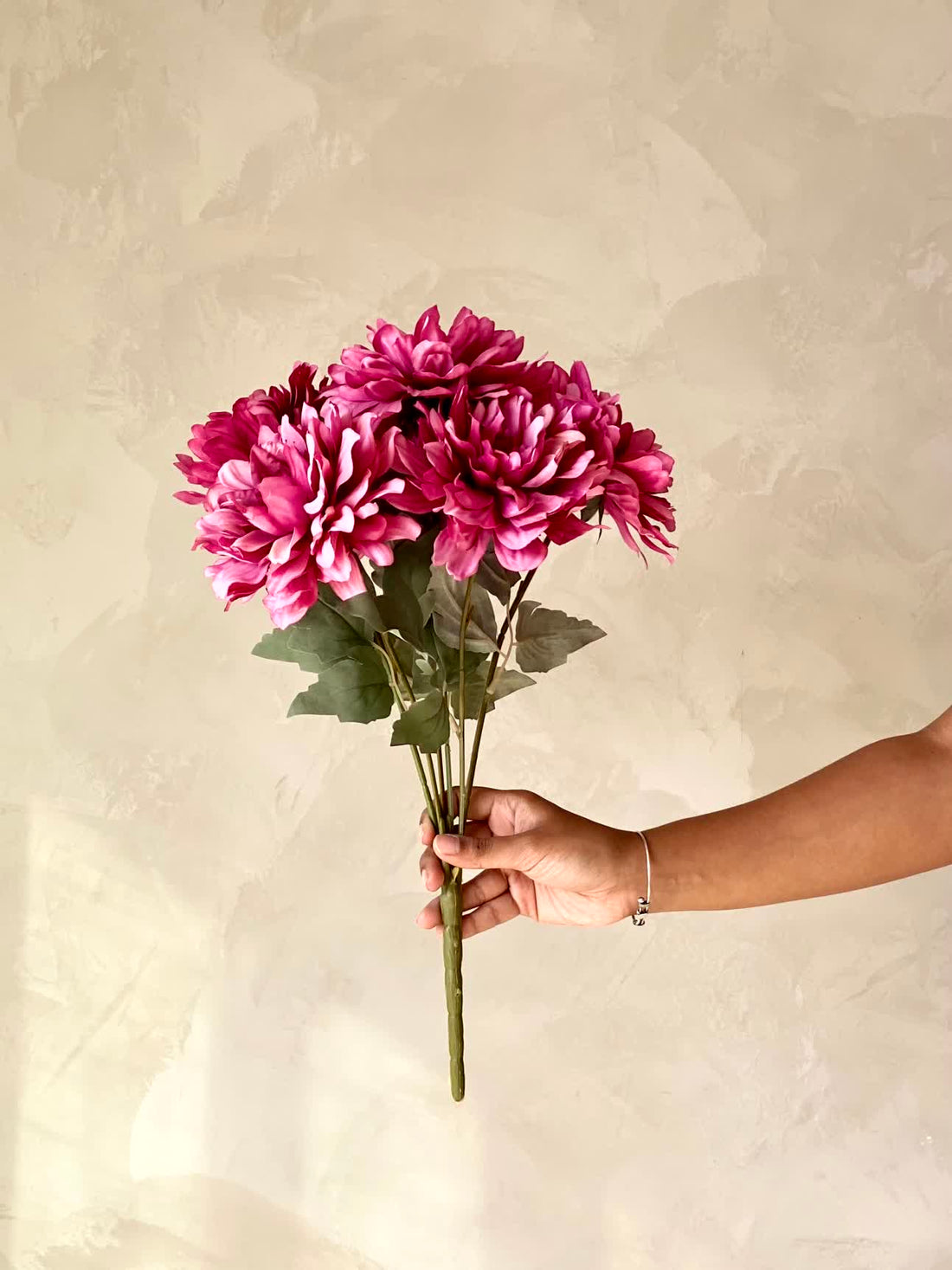 Artificial Chrysanthemum Flower Bunch - Magenta