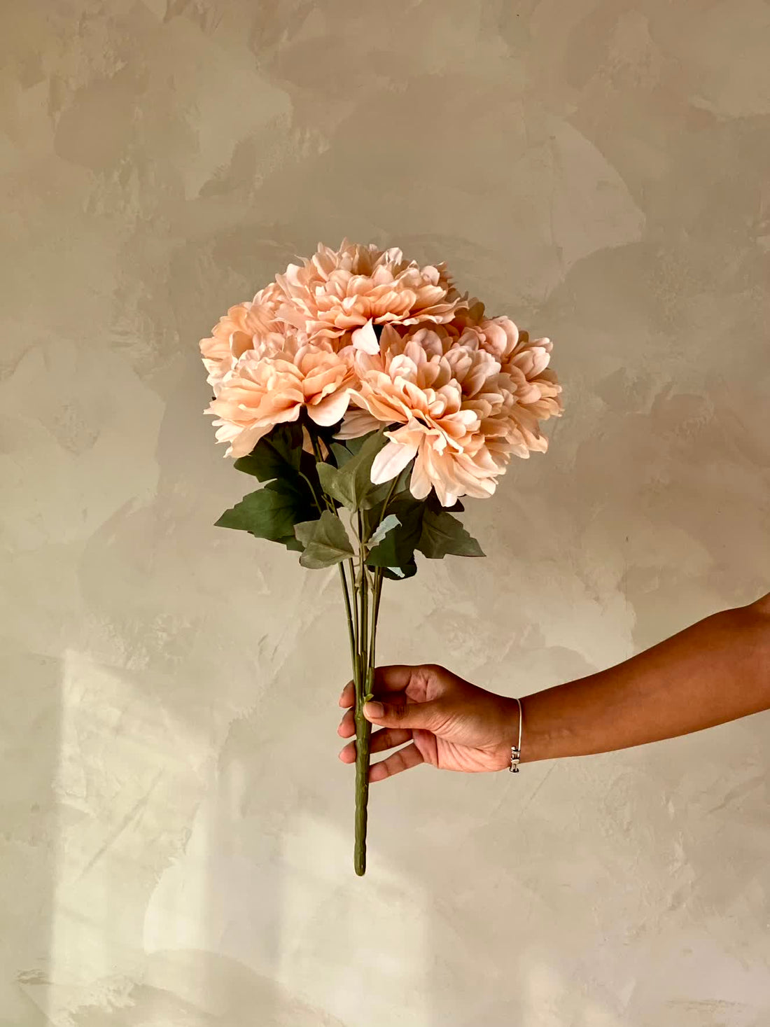 Artificial Chrysanthemum Flower Bunch - Beige