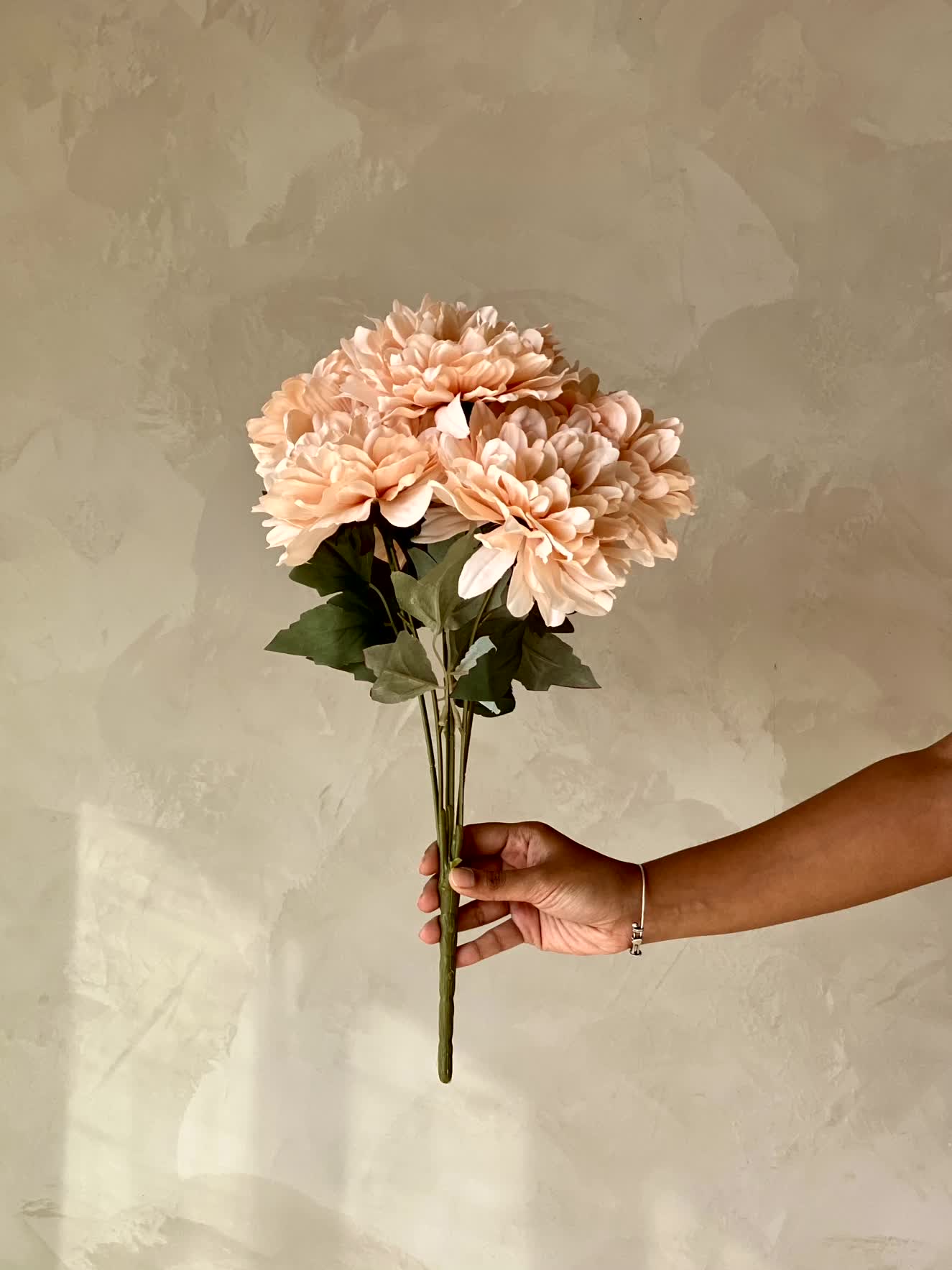 Artificial Chrysanthemum Flower Bunch - Beige