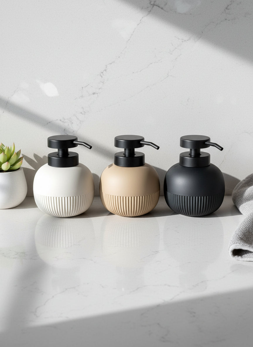 Chaton Round Bathroom Dispenser - Black