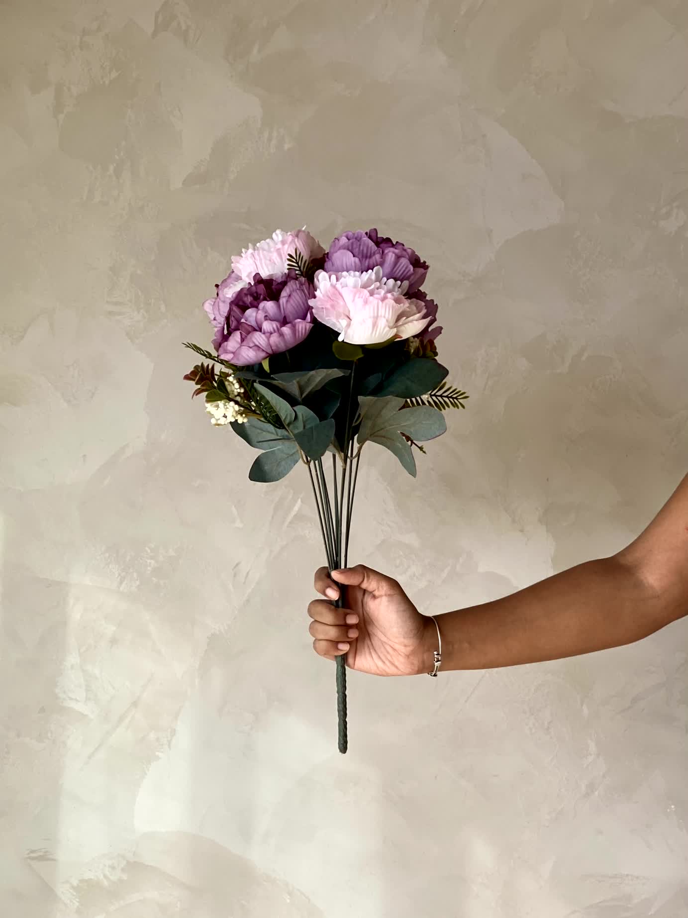 Artificial Peony Flower Bunch - Pink