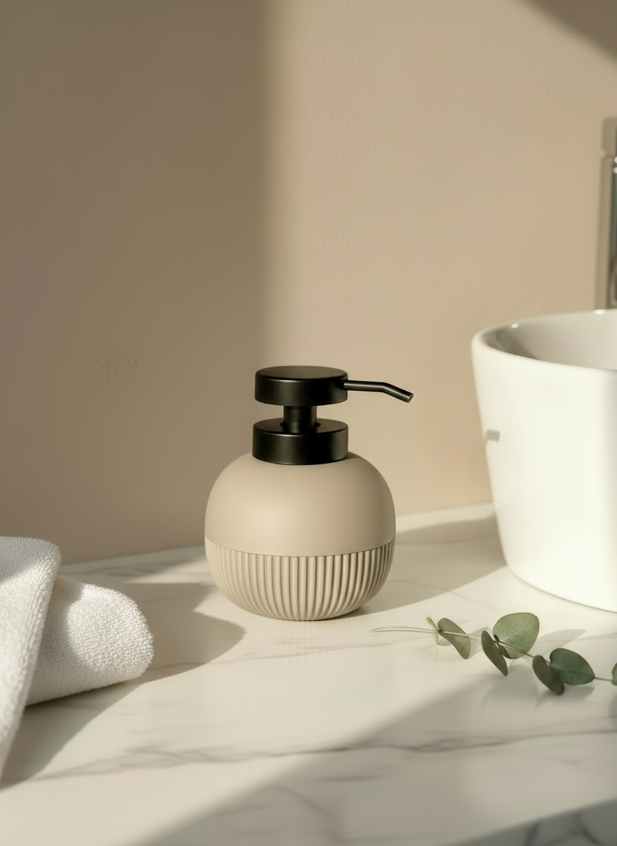 Chaton Round Bathroom Dispenser - Brown