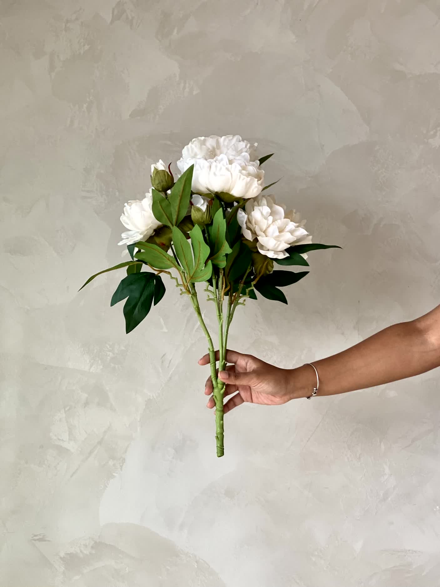 Artificial Dahila Flower Bunch - White