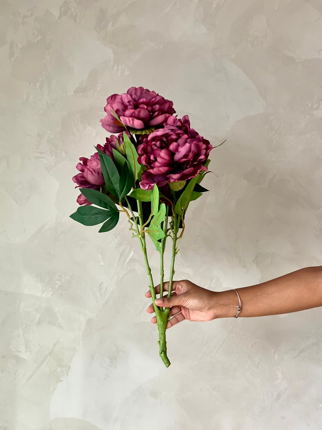 Artificial Dahila Flower Bunch - Burgundy