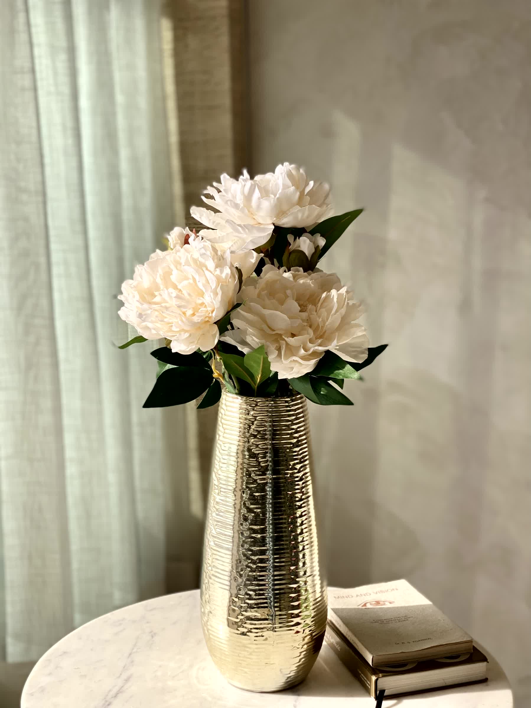 Artificial Dahila Flower Bunch - White