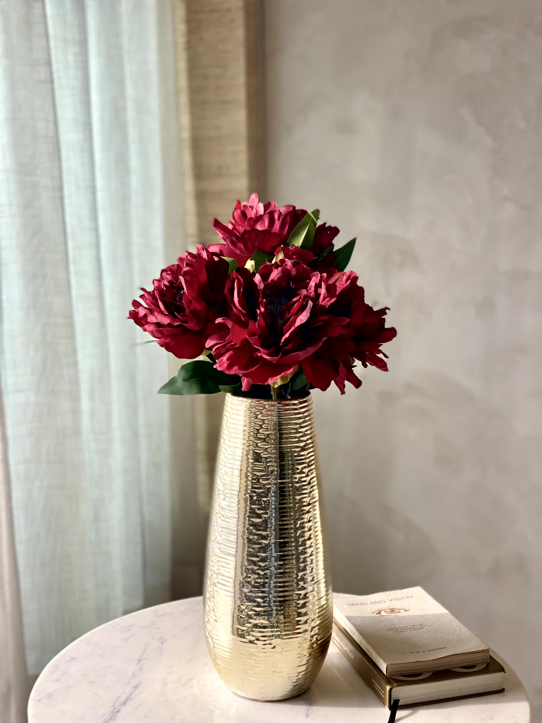 Artificial Dahila Flower Bunch - Magenta