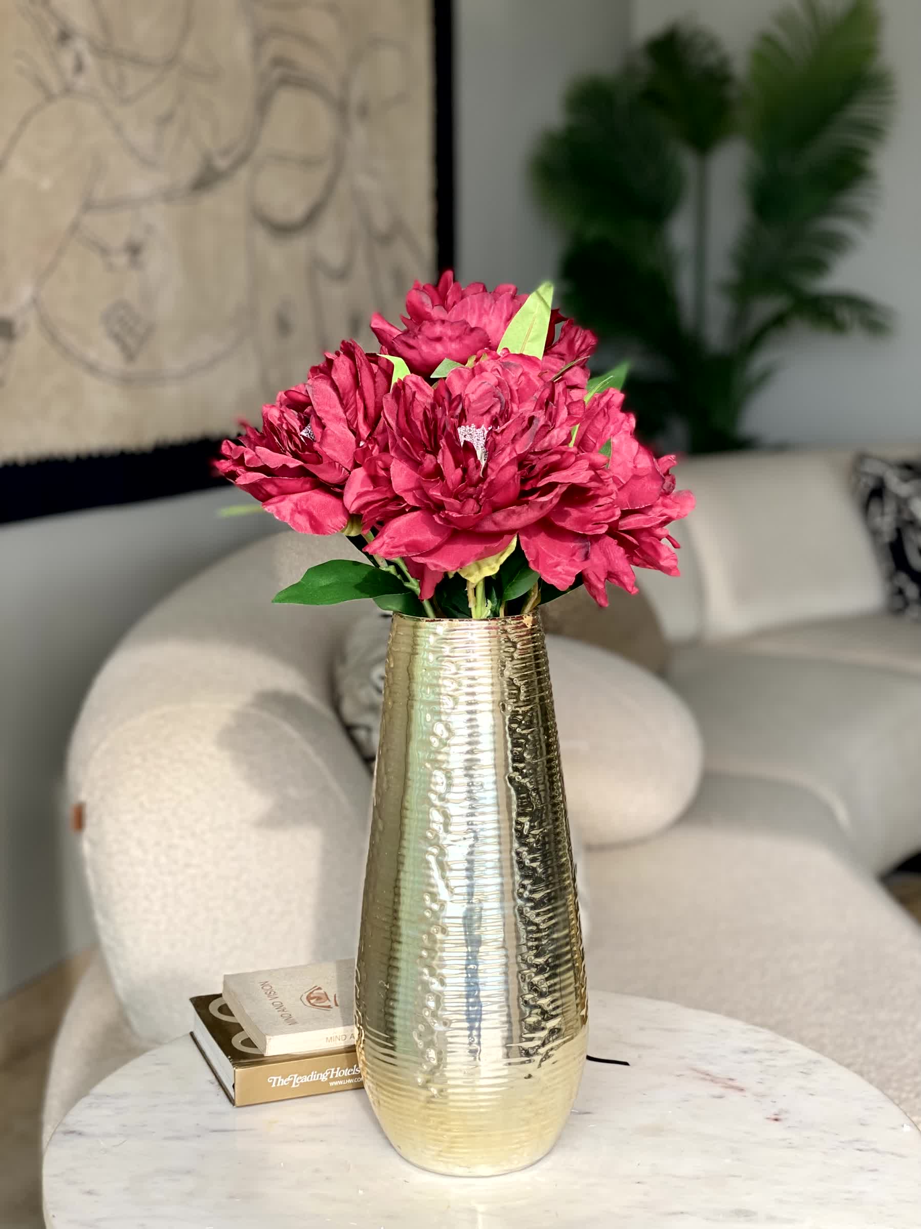 Artificial Dahila Flower Bunch - Magenta