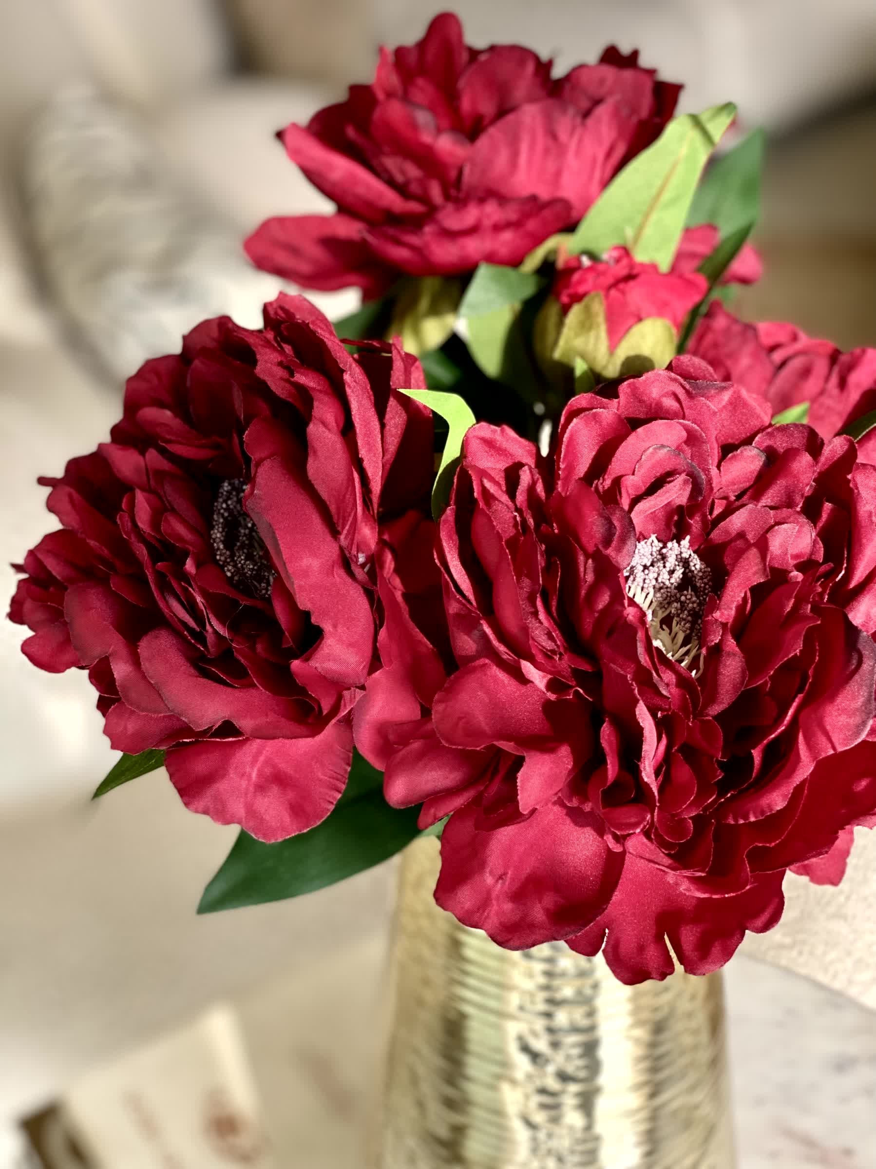 Artificial Dahila Flower Bunch - Magenta