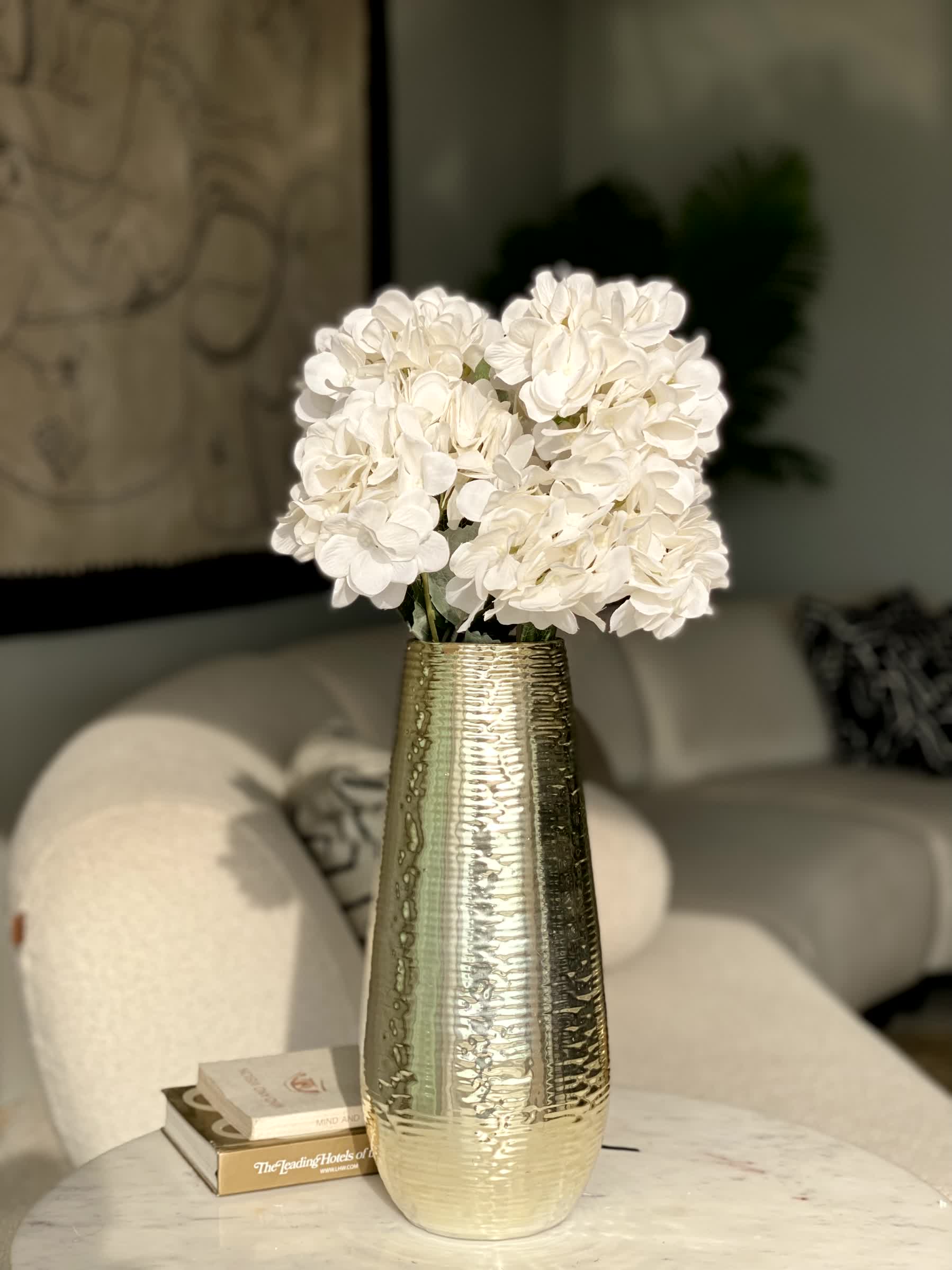 Artificial Geranium Flower Bunch - White
